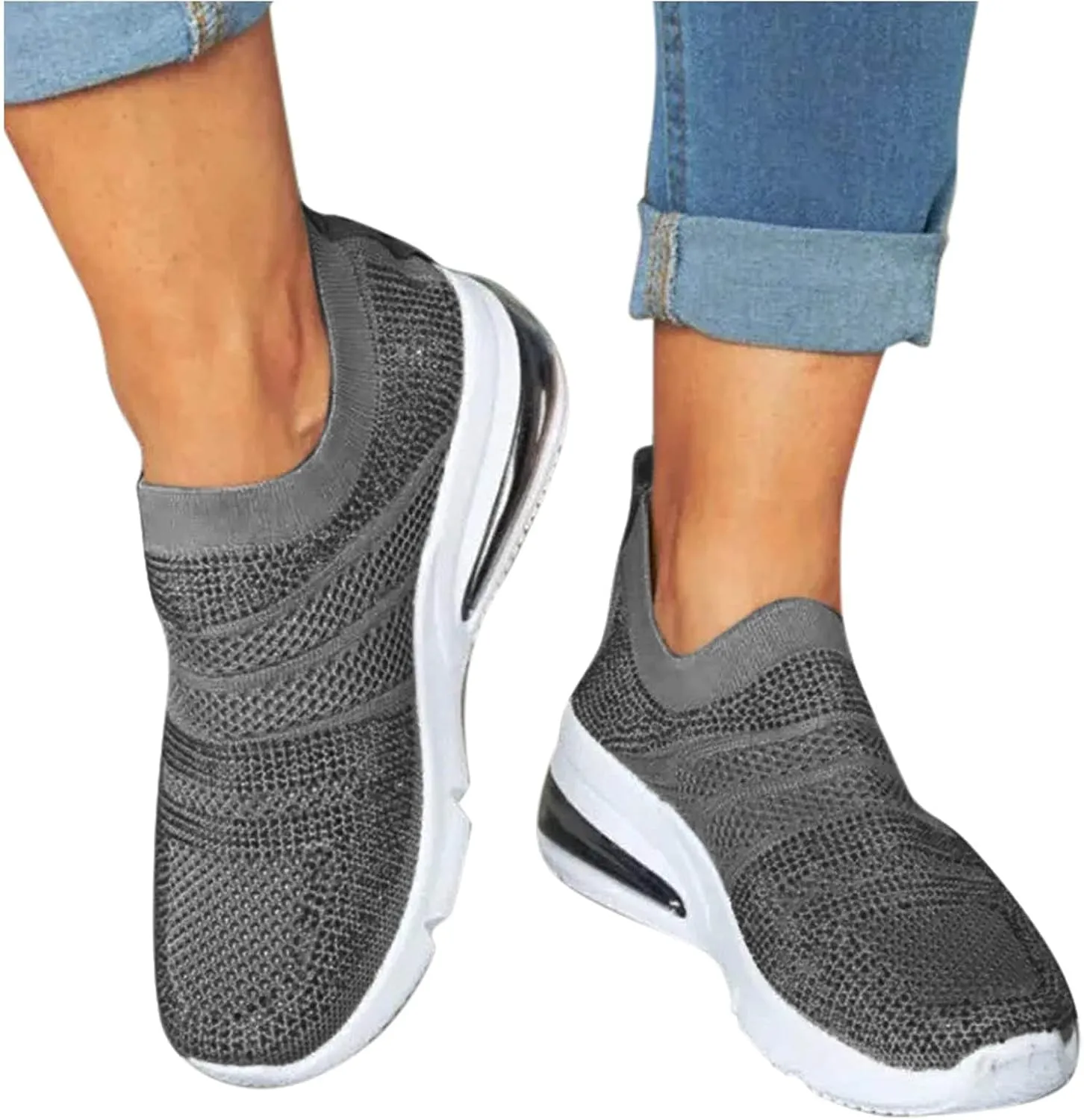 Wedge Sneakers for Women Dressy Size 10 Walking Shoes Women Slip On Dressy Womens Slip On Sneakers 8.5 Womens High Top Sneakers Black Pull On Sneakers Womens