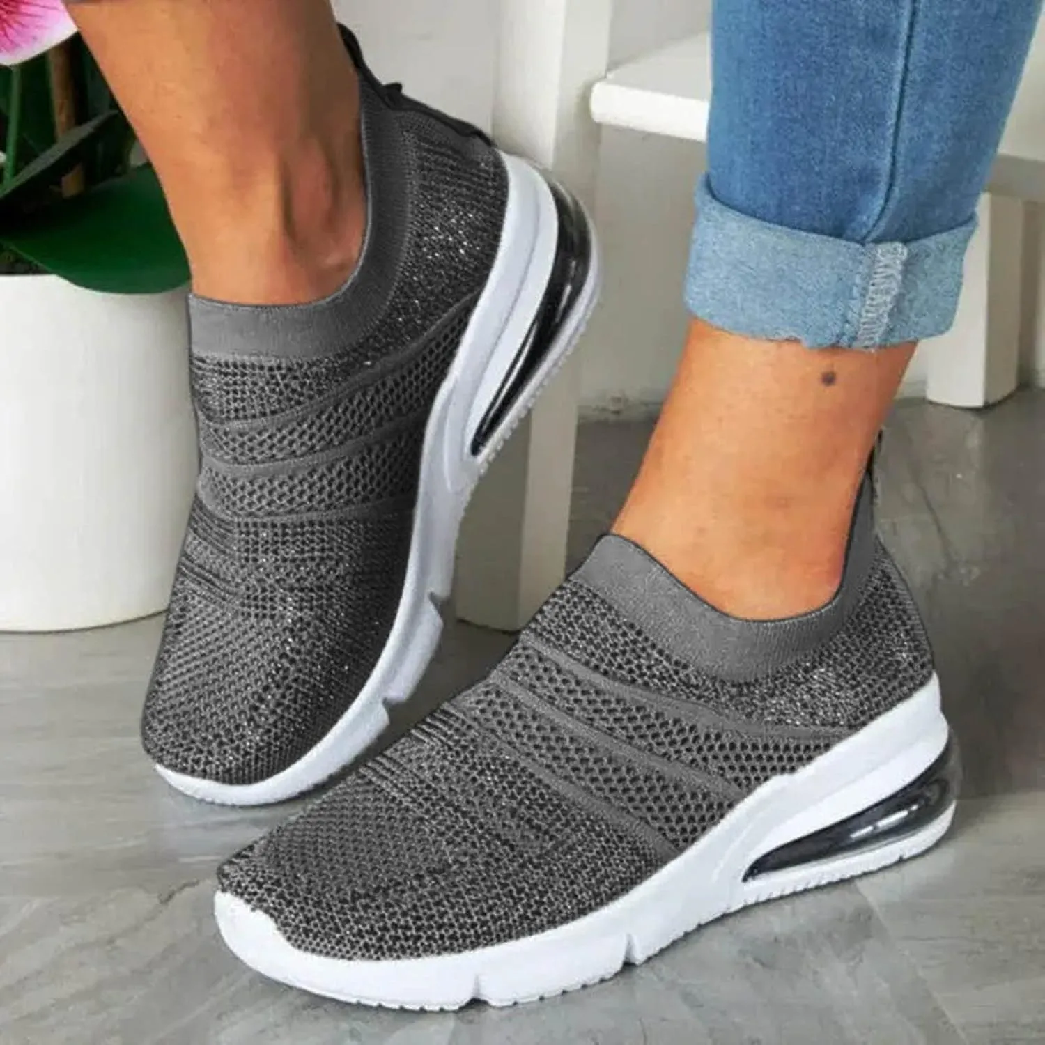 Wedge Sneakers for Women Dressy Size 10 Walking Shoes Women Slip On Dressy Womens Slip On Sneakers 8.5 Womens High Top Sneakers Black Pull On Sneakers Womens