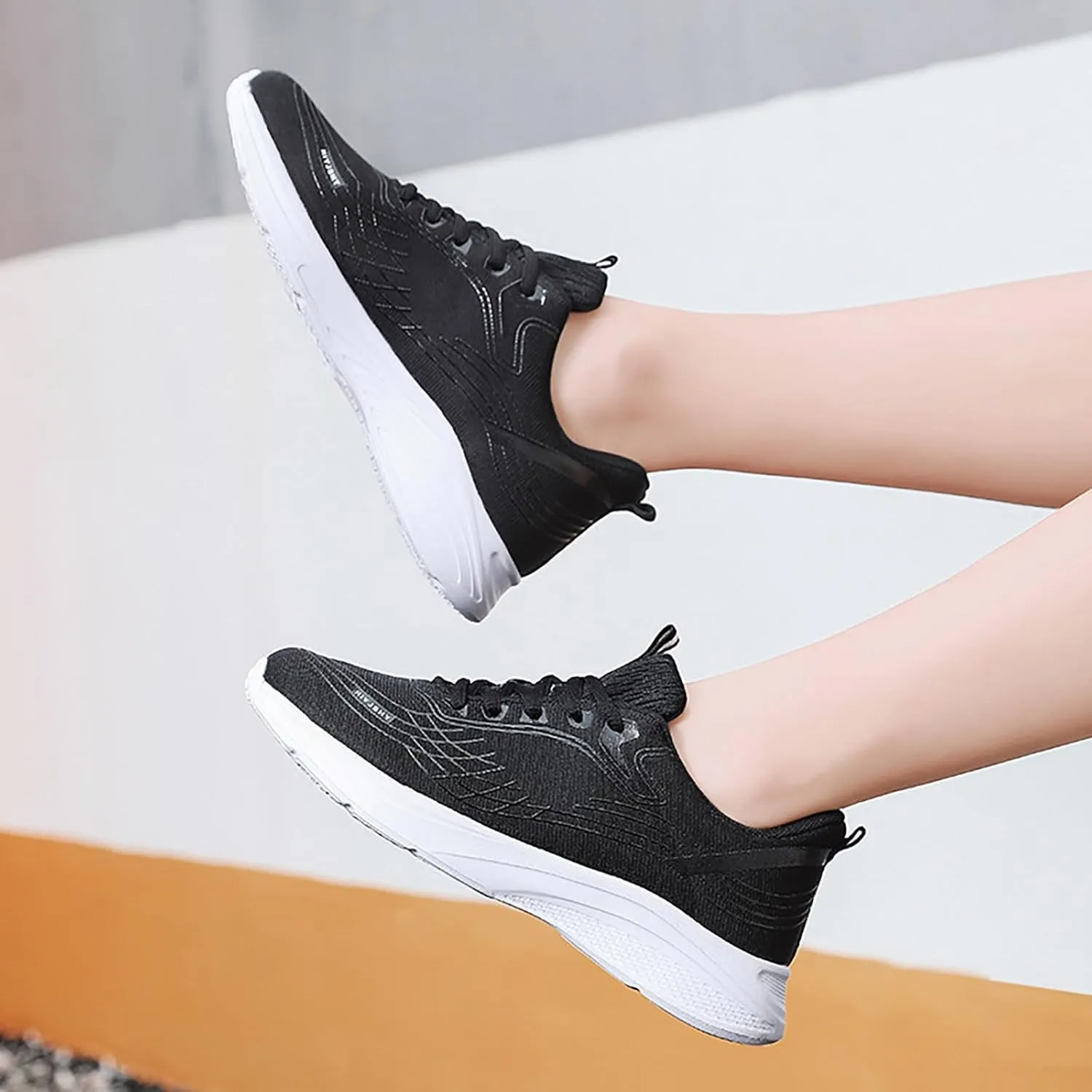 White High Top Sneakers for Women Wide Width Walking Shoes Women Arch Support Wide Walking Shoes for Women Slip Ons Running Shoes for Women Wide Fit Size 9 Wide Women's Round Toe Slip On Tennis Shoes