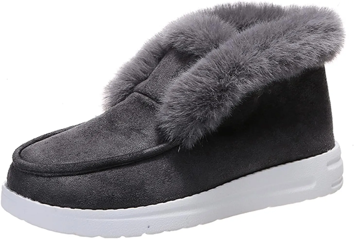 Winter Fashion Boots For Women 2024 Warm Fur Lined Snow Ankle Short Booties Outdoor Comfortable Slip On Loafers Shoes