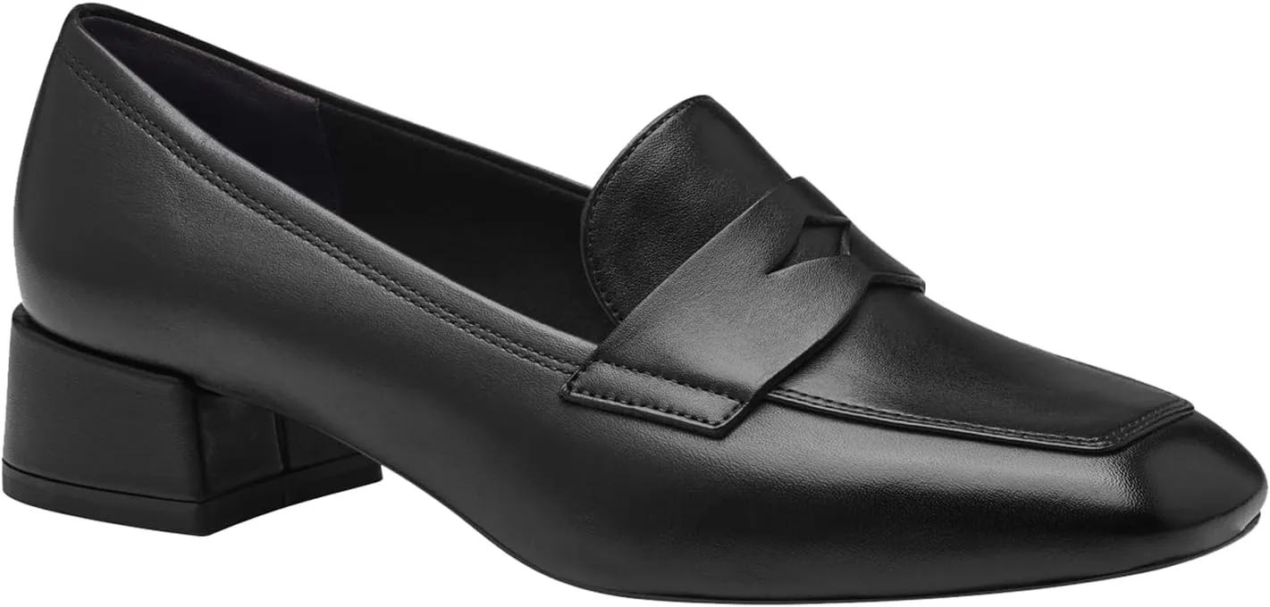 Women Low Chunky Heel Loafers Shoes Square Toe Matte Slip On Penny Loafers 1 inch Block Low Heel Dress Shoes Casual Classic Comfy Loafer Pumps Office Ladies Work Basic 4-11 M US
