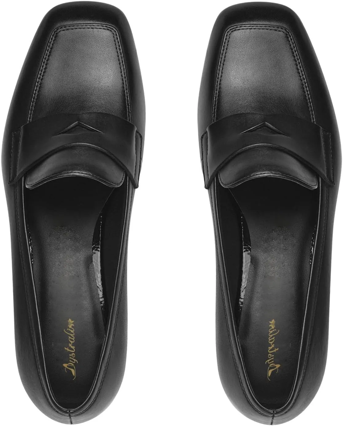 Women Low Chunky Heel Loafers Shoes Square Toe Matte Slip On Penny Loafers 1 inch Block Low Heel Dress Shoes Casual Classic Comfy Loafer Pumps Office Ladies Work Basic 4-11 M US