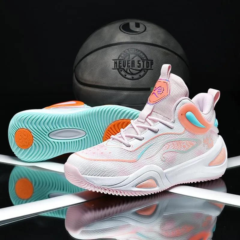 Women Mens Basketball Shoes Fashion Athletic Sneakers Unisex Outdoor Sport Shoes High Top Anti Slip and Wear-Resistant Basketball Shoes
