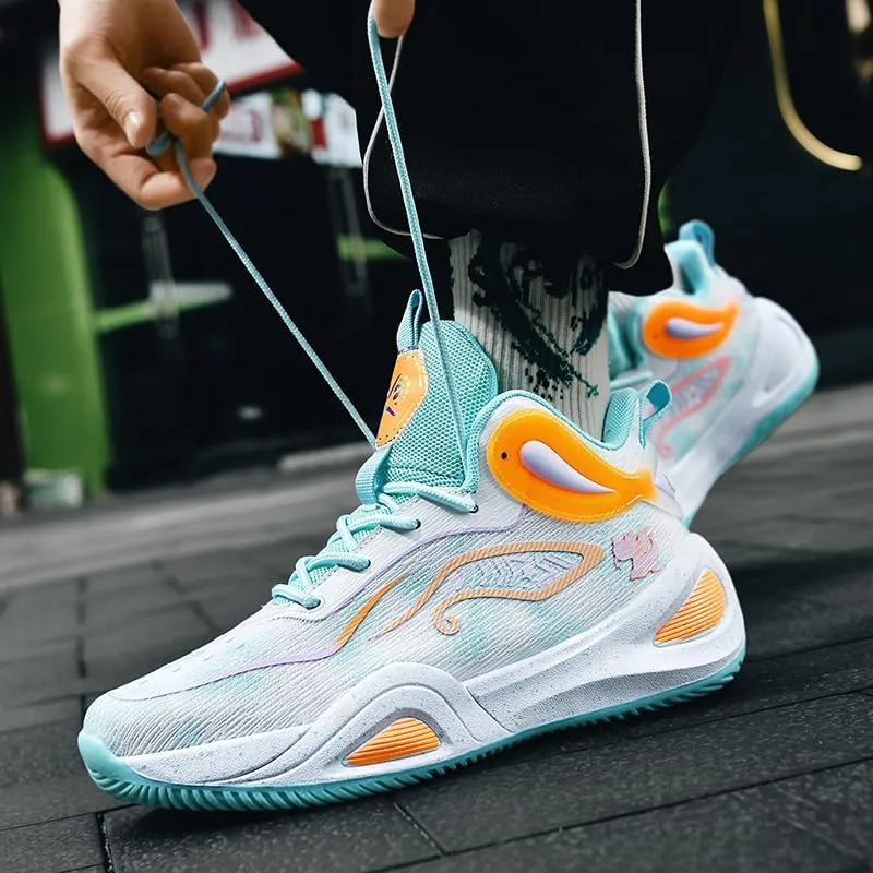 Women Mens Basketball Shoes Fashion Athletic Sneakers Unisex Outdoor Sport Shoes High Top Anti Slip and Wear-Resistant Basketball Shoes