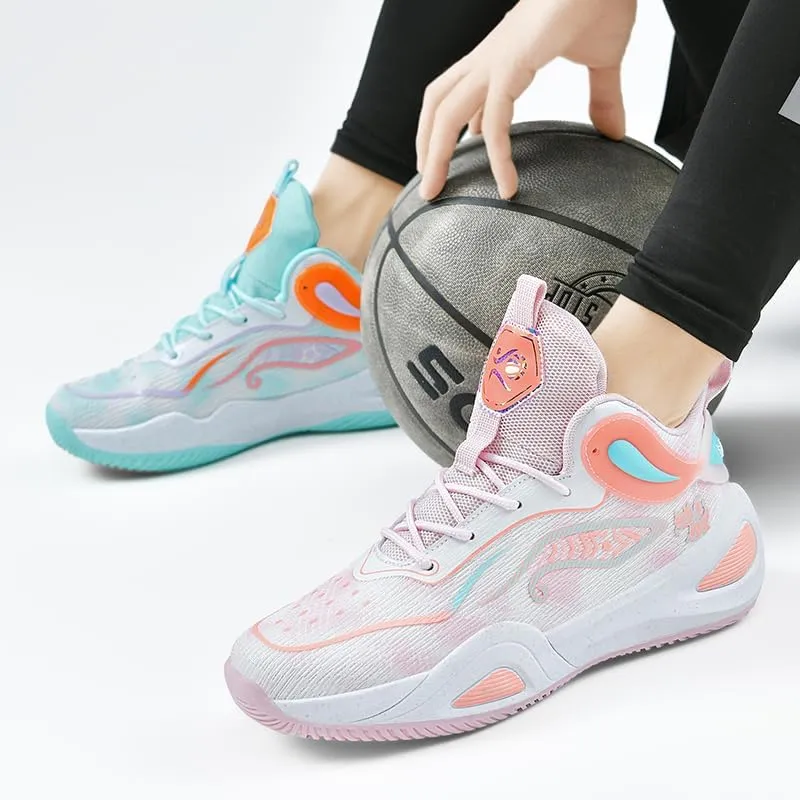 Women Mens Basketball Shoes Fashion Athletic Sneakers Unisex Outdoor Sport Shoes High Top Anti Slip and Wear-Resistant Basketball Shoes
