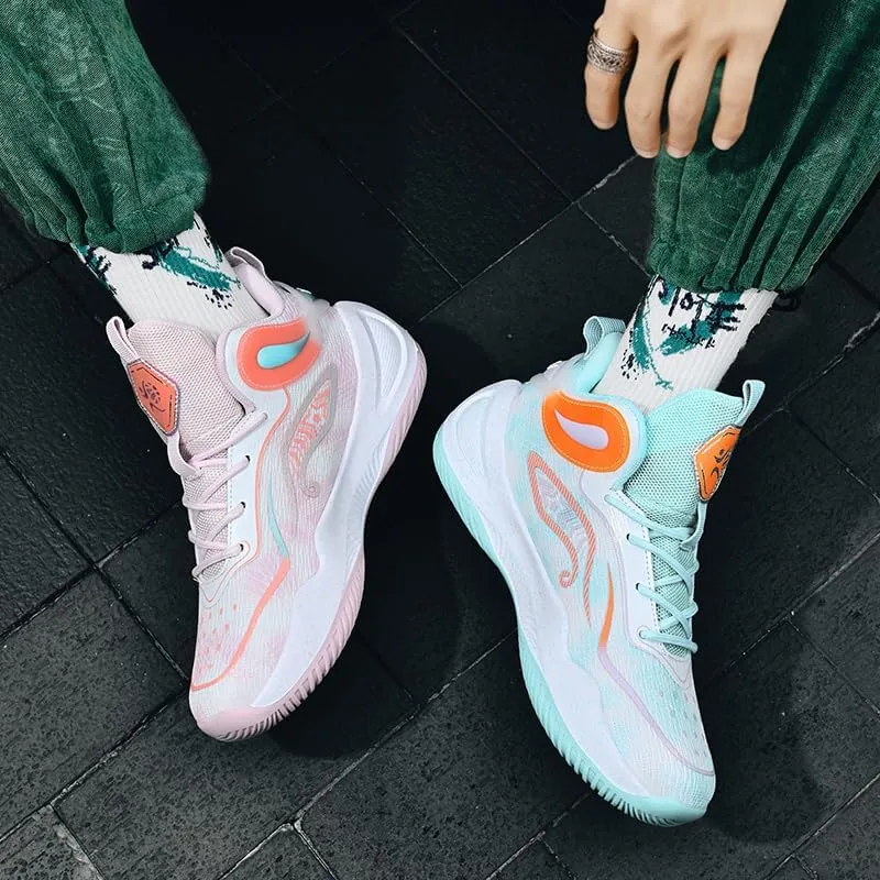 Women Mens Basketball Shoes Fashion Athletic Sneakers Unisex Outdoor Sport Shoes High Top Anti Slip and Wear-Resistant Basketball Shoes