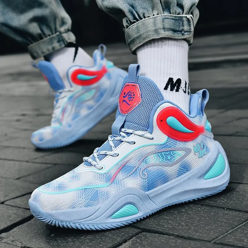 Women Mens Basketball Shoes Fashion Athletic Sneakers Unisex Outdoor Sport Shoes High Top Anti Slip and Wear-Resistant Basketball Shoes