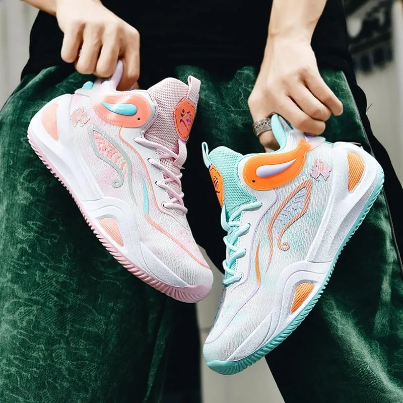 Women Mens Basketball Shoes Fashion Athletic Sneakers Unisex Outdoor Sport Shoes High Top Anti Slip and Wear-Resistant Basketball Shoes