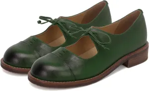 Women Round Closed Toe Loafer Flats Lace Up Burnished Penny Loafers 1 Inch Chunky Stacked Heel Oxford Shoes Matte Leather Slip On Cutout Ladies Office Work Shoes Vintage Comfort 4-11 M US