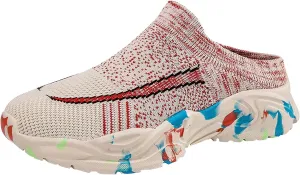 Womens Backless Sneakers Mesh Slip-on Mule Shoes Non Slip Work Shoes Women Slip On Casual Shoes Slip On Men's Fashion Sneakers Platform Tennis Shoe Loafers Casual Slip On