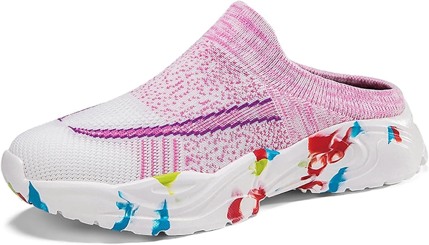 Womens Backless Sneakers Mesh Slip-on Mule Shoes Non Slip Work Shoes Women Slip On Casual Shoes Slip On Men's Fashion Sneakers Platform Tennis Shoe Loafers Casual Slip On