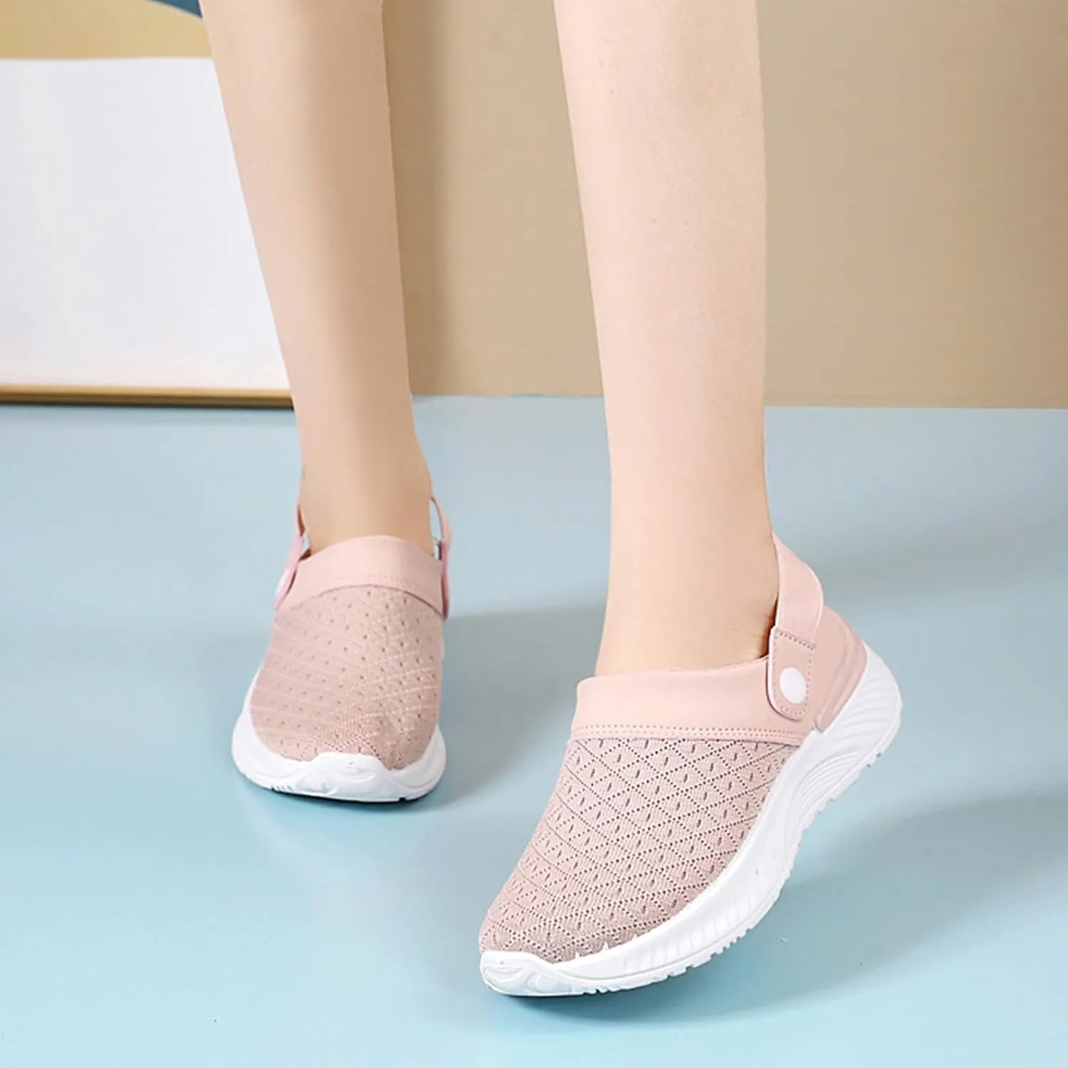 Women's Backless Walking Sneakers Summer Slip-on Tennis Shoes Men Winter Slip On Shoes Casual Brown Sneakers Platform Tennis Shoe Loafers Casual Slip On