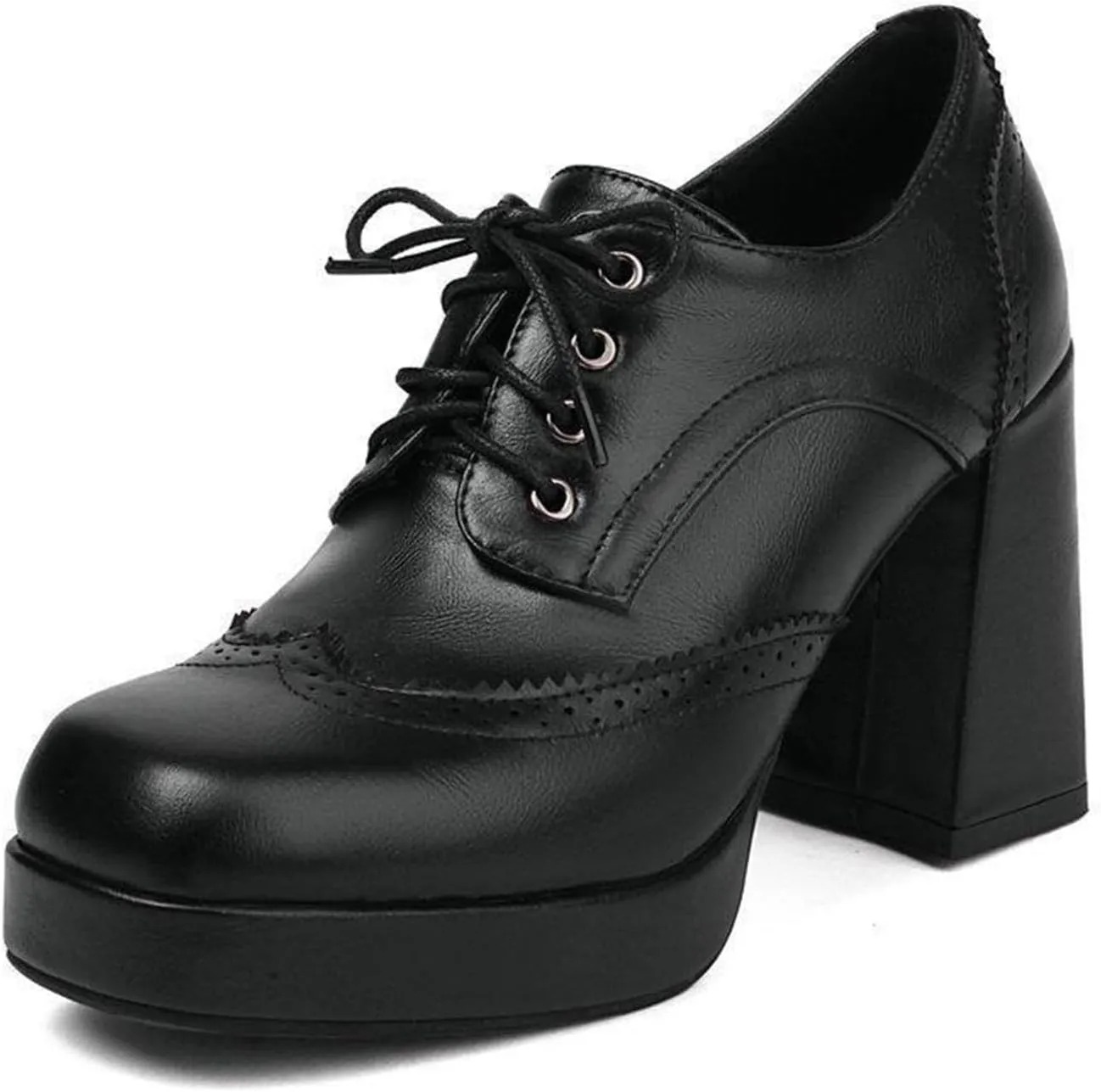 Women's Chunky Heel Wedges Comfortable Square Toe Retro Shoes for Casual Vacation Outfits
