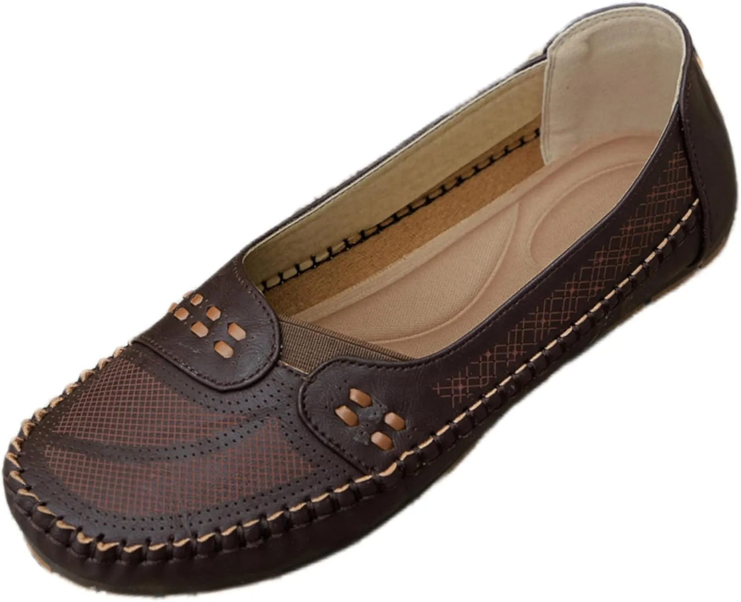 Women's Classic Comfort Leather Penny Loafers Casual Slip-Ons Lightweight Walking Flats Driving Mocs Boat Shoes