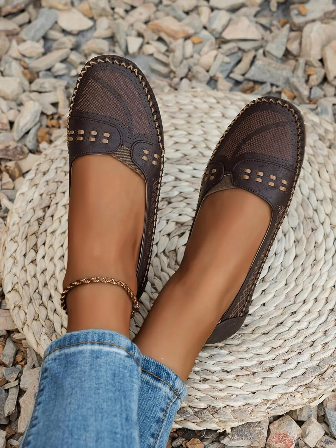 Women's Classic Comfort Leather Penny Loafers Casual Slip-Ons Lightweight Walking Flats Driving Mocs Boat Shoes