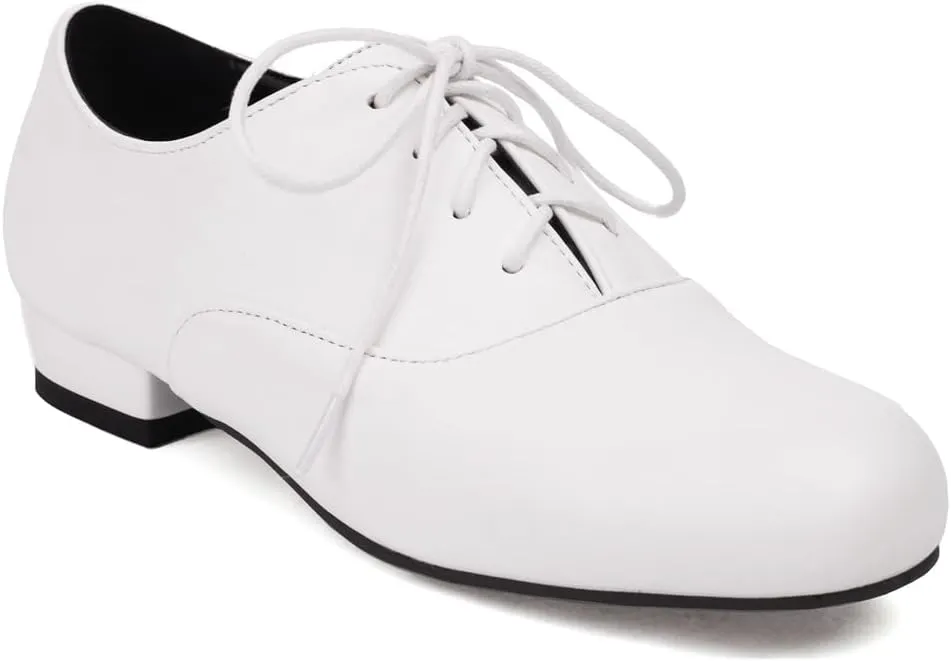 Women's Classic Round Toe Lace Up Oxford Shoes Comfort Flat Low Heels School Saddle Oxfords Dress Shoe