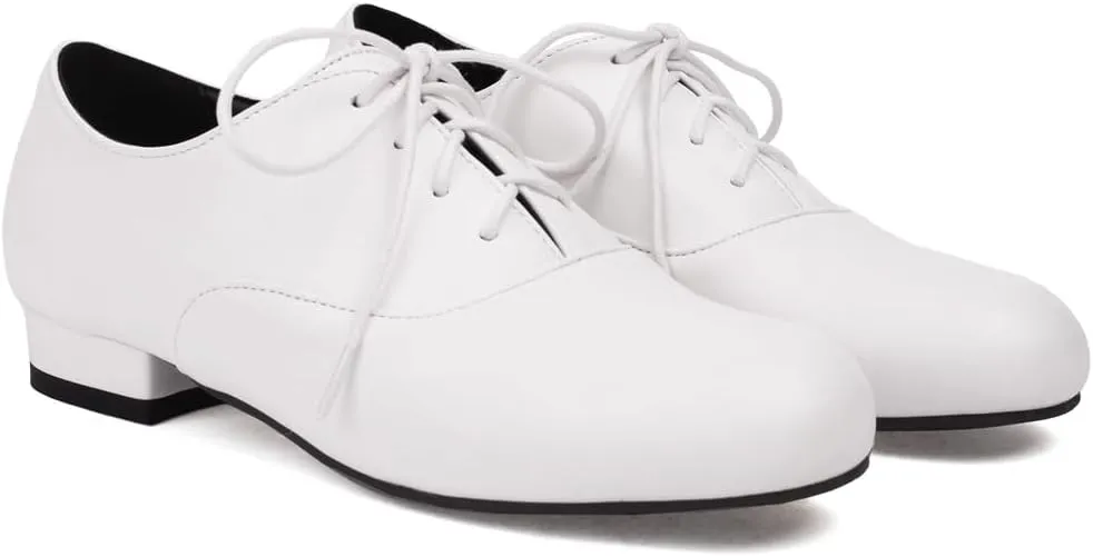 Women's Classic Round Toe Lace Up Oxford Shoes Comfort Flat Low Heels School Saddle Oxfords Dress Shoe