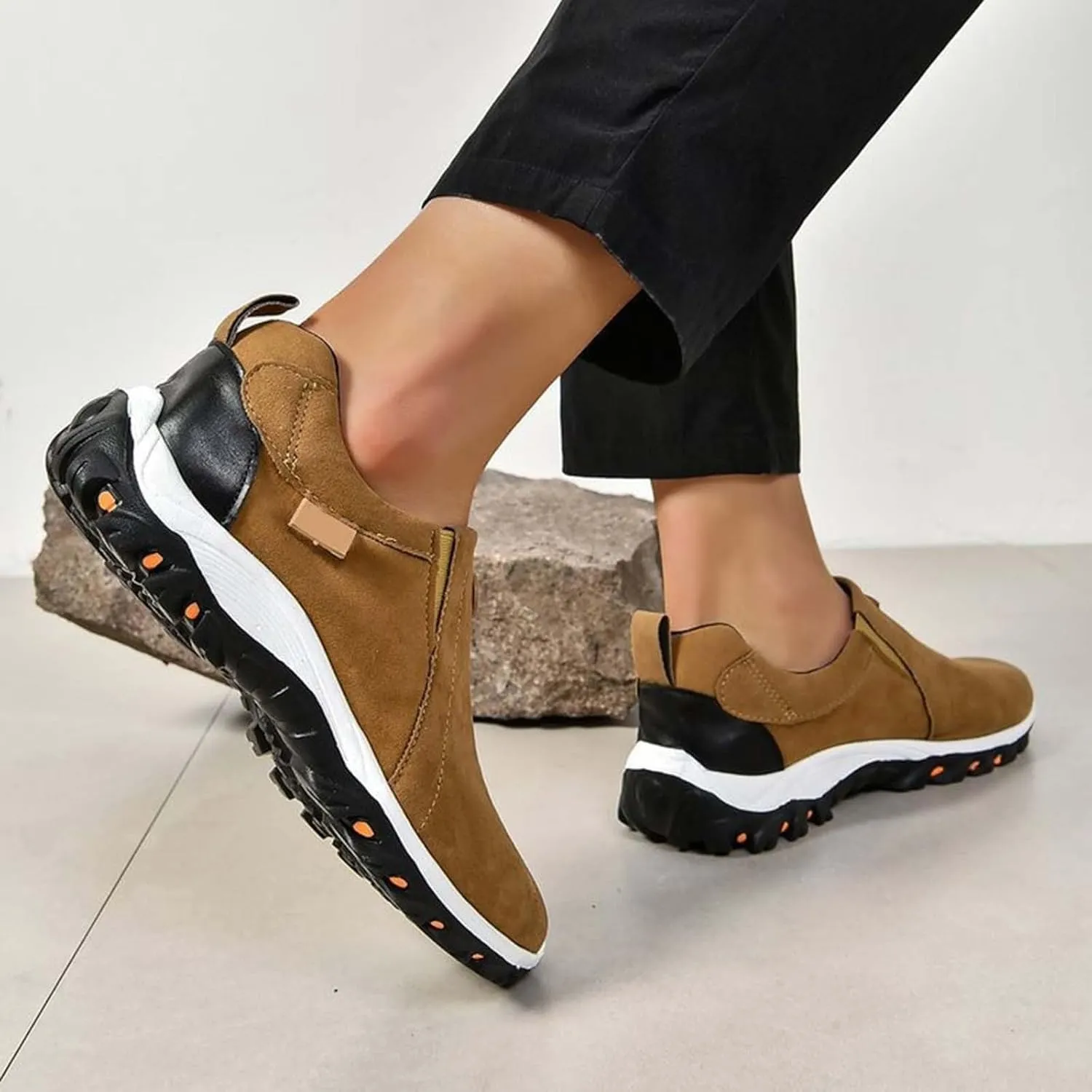 Women's Fashion Sneakers Non Slip Comfortable Hiking Shoes Slip On Orthopedic Shoes Arch Support Walking Shoes