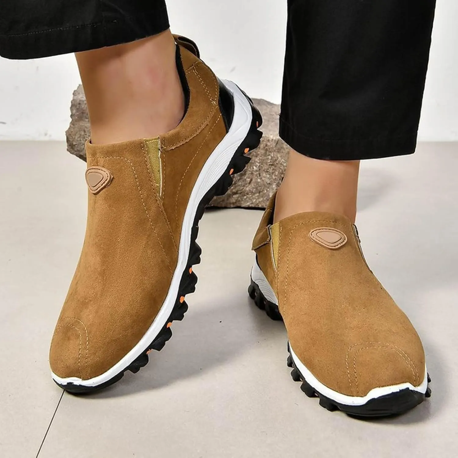 Women's Fashion Sneakers Non Slip Comfortable Hiking Shoes Slip On Orthopedic Shoes Arch Support Walking Shoes