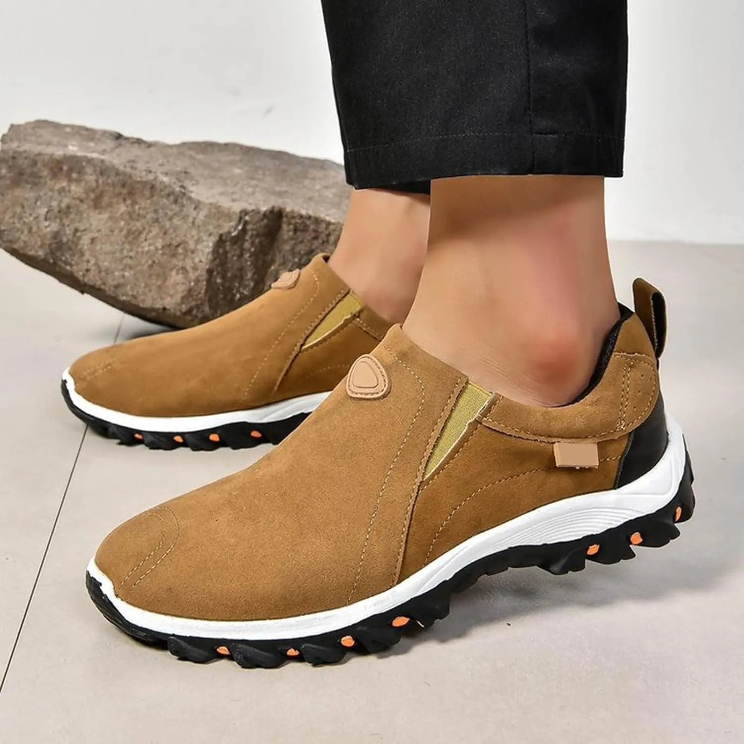 Women's Fashion Sneakers Non Slip Comfortable Hiking Shoes Slip On Orthopedic Shoes Arch Support Walking Shoes