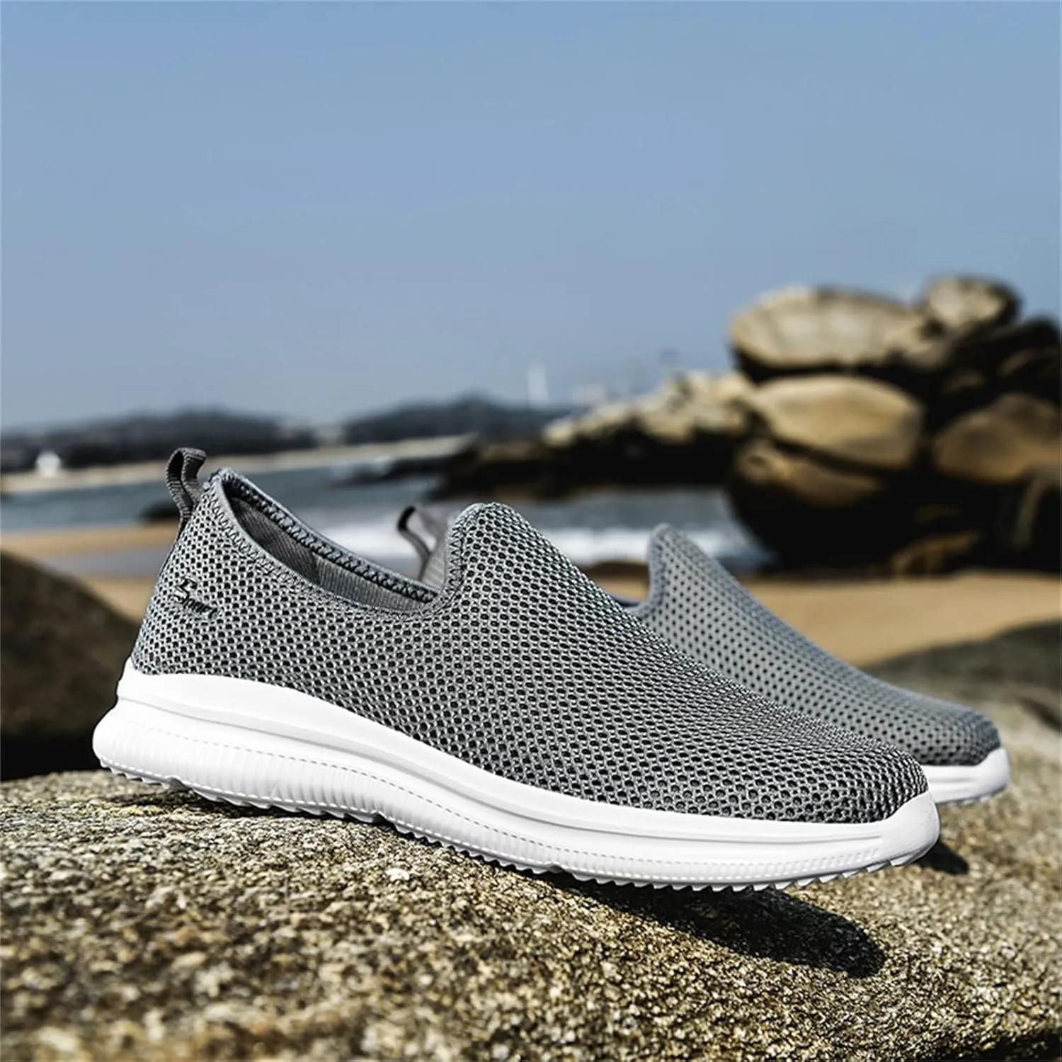 Womens Ladies Walking Running Shoes Slip On Lightweight Mens Casual Shoes Mesh Breathable Casual Shoes Slip On Black Platform Sneaker Slip On Tennis Shoe Loafers Shoe