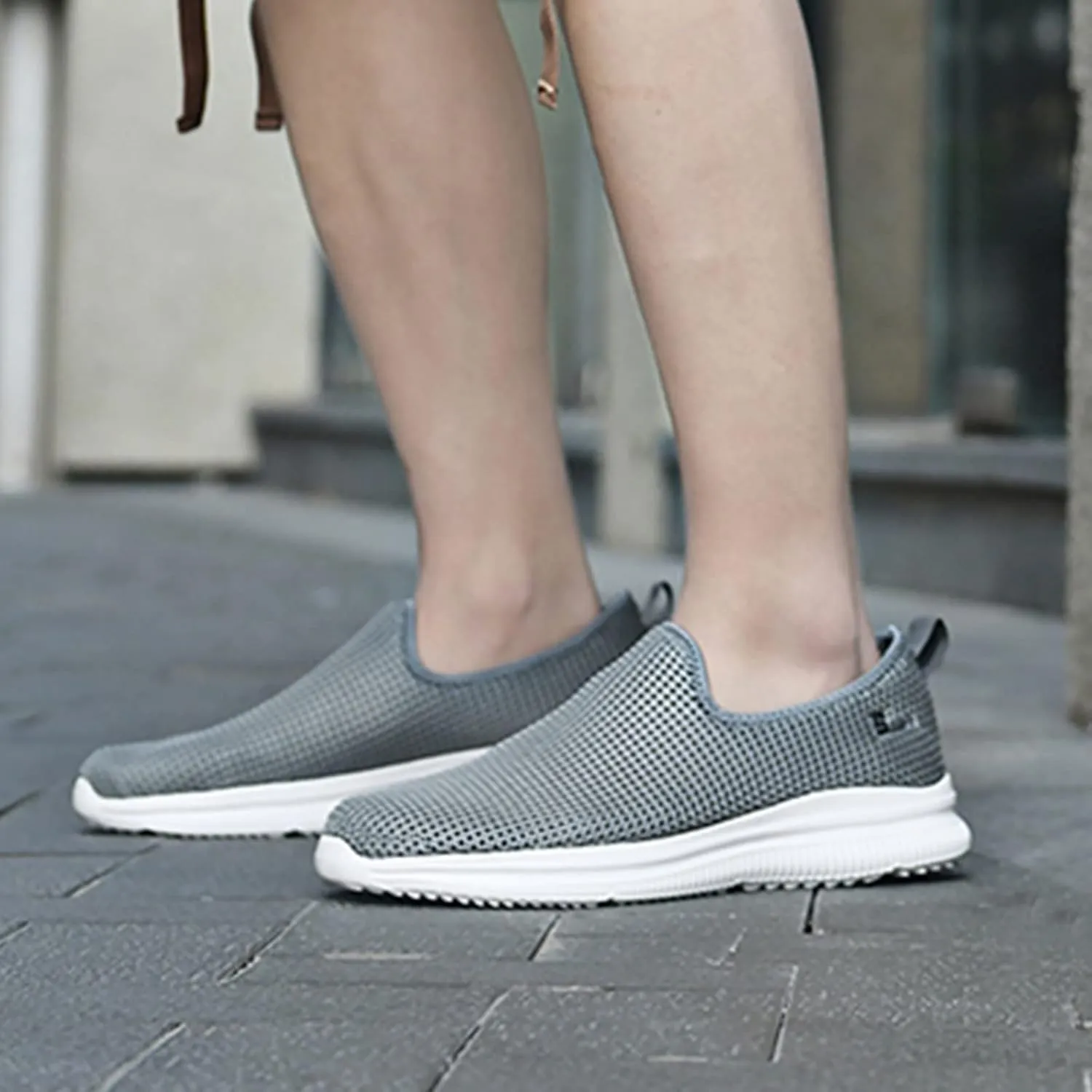 Womens Ladies Walking Running Shoes Slip On Lightweight Mens Casual Shoes Mesh Breathable Casual Shoes Slip On Black Platform Sneaker Slip On Tennis Shoe Loafers Shoe