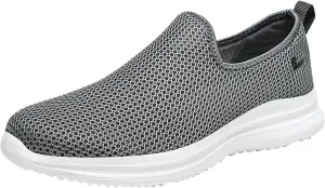 Womens Ladies Walking Running Shoes Slip On Lightweight Mens Casual Shoes Mesh Breathable Casual Shoes Slip On Black Platform Sneaker Slip On Tennis Shoe Loafers Shoe