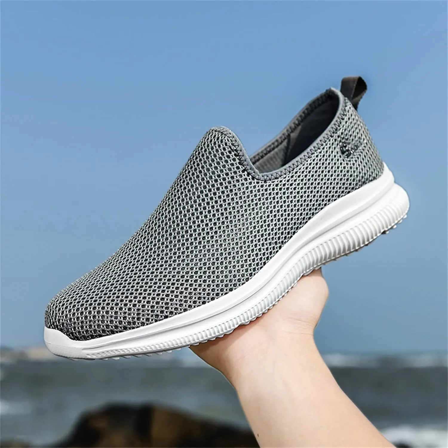 Womens Ladies Walking Running Shoes Slip On Lightweight Mens Casual Shoes Mesh Breathable Casual Shoes Slip On Black Platform Sneaker Slip On Tennis Shoe Loafers Shoe