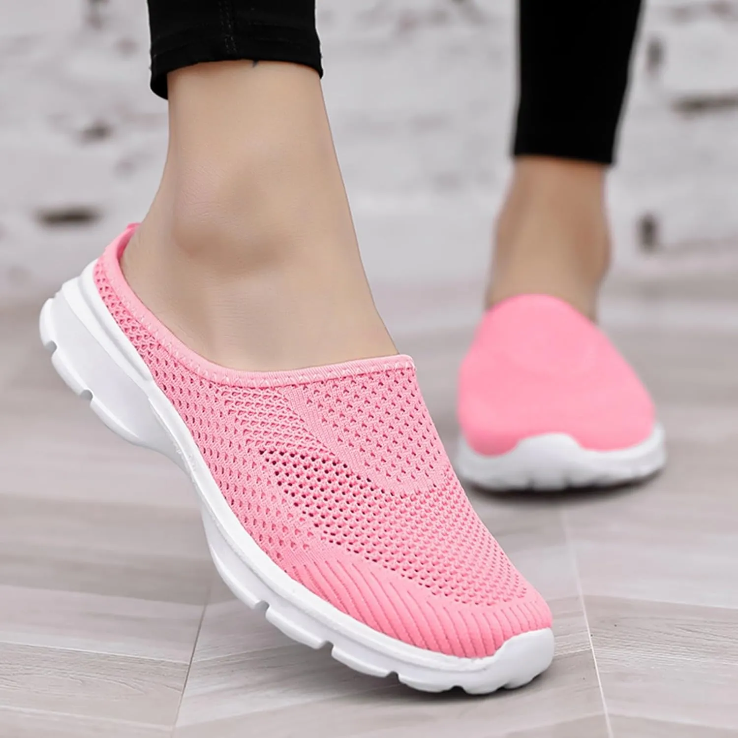 Women's Orthopedic Clogs Lightweight Platform Sandals Breathable Mesh Walking Mules Slip-On Slippers Sport Sandals