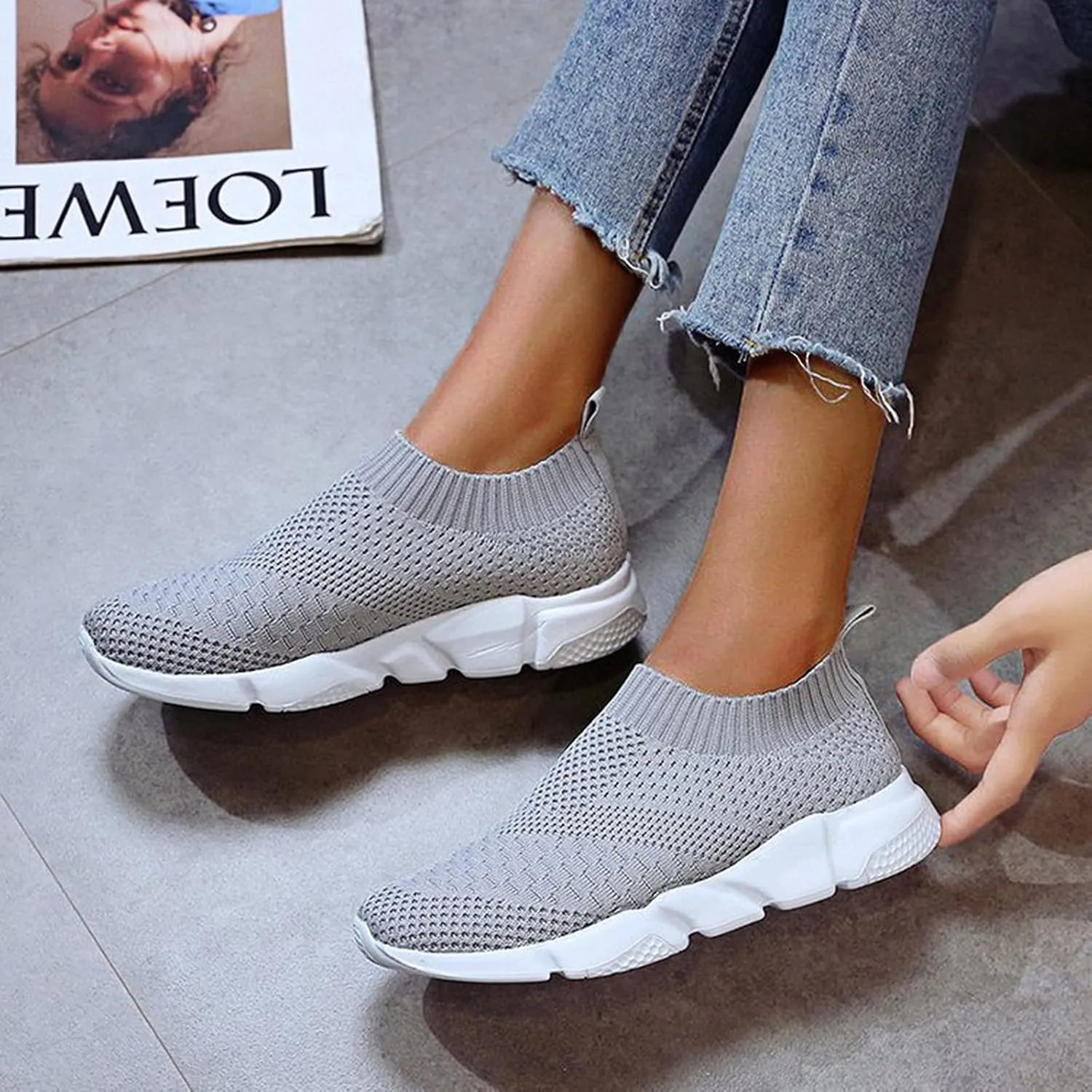 Womens Running Shoes Lightweight Black Flats Shoes Women Dressy Orthopedic Women Shoes Sneakers Black Womens Black Sneakers Size 9.5 Wide Zapatos De Trabajo Con Arco Ortopedicos para Mujer