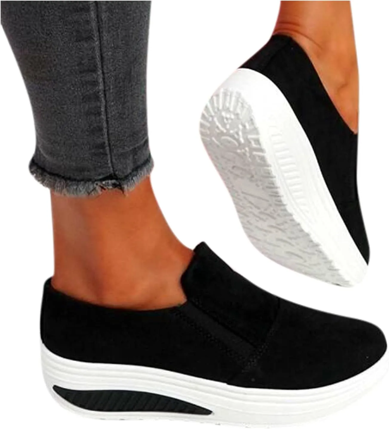 Womens Shoes Sneakers Slip On Women's Slip On Shoes Size 6.5 Wide Womens Orthotic Slip On Sneakers with Arch Support Womens Running Shoes Size 11 Black Slip On Walking Shoes Women Wide