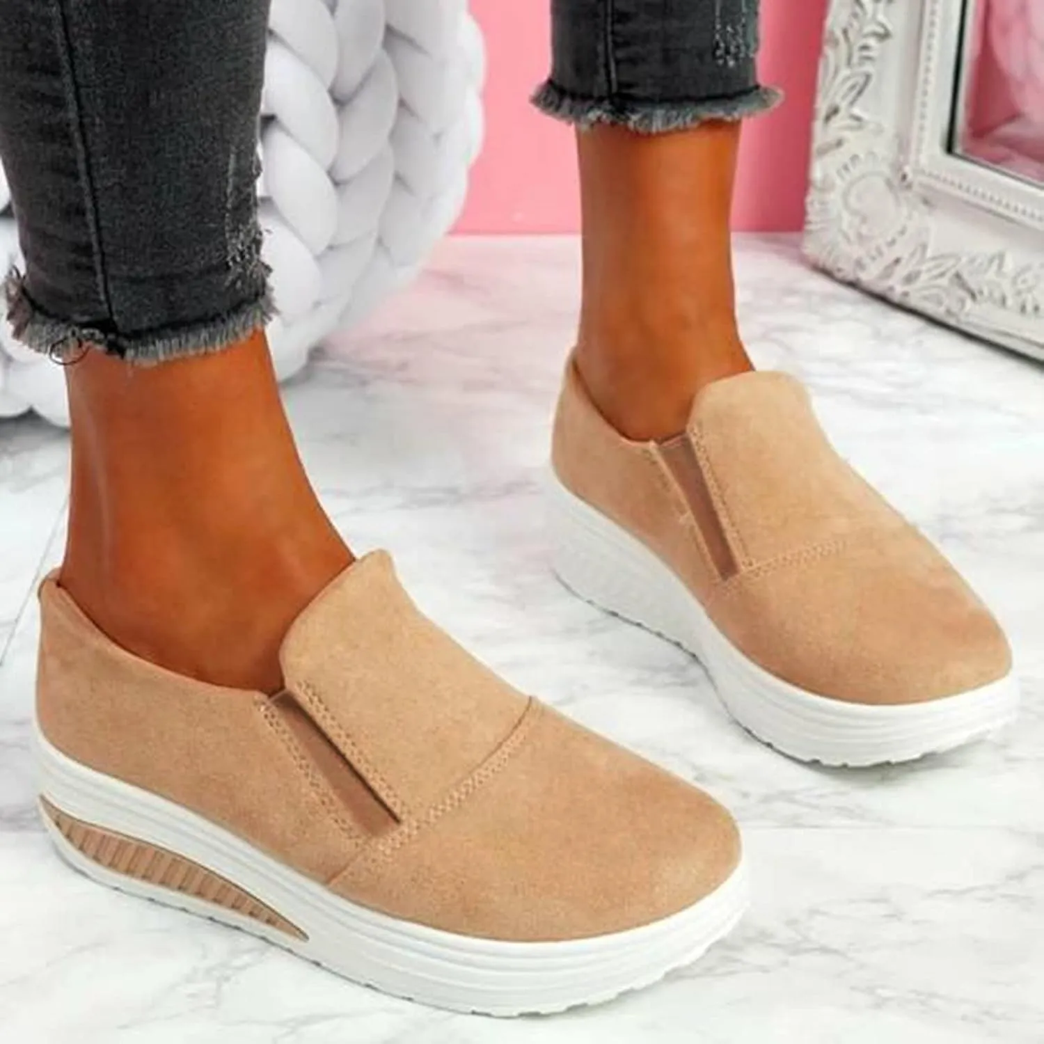 Womens Shoes Sneakers Slip On Women's Slip On Shoes Size 6.5 Wide Womens Orthotic Slip On Sneakers with Arch Support Womens Running Shoes Size 11 Black Slip On Walking Shoes Women Wide