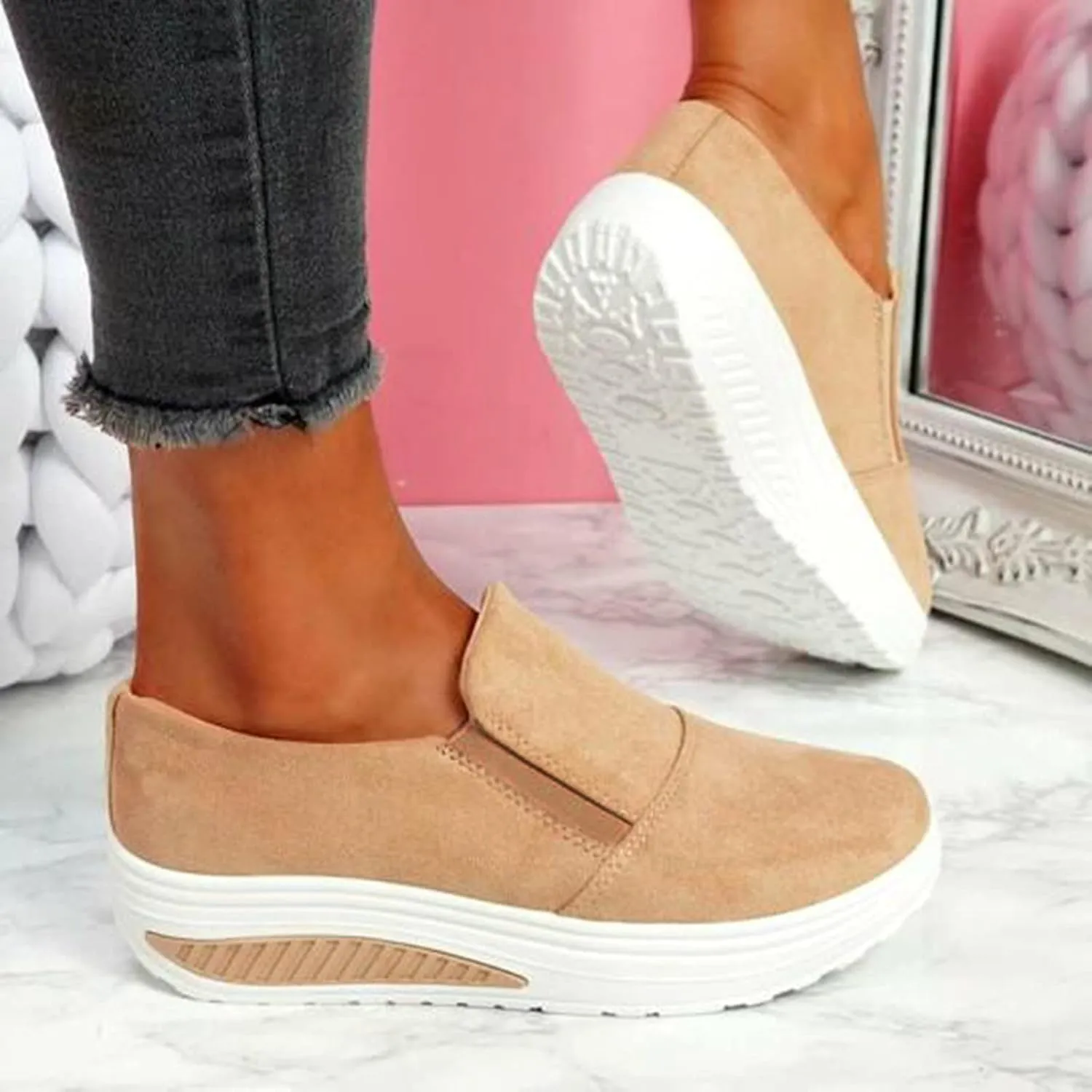 Womens Shoes Sneakers Slip On Women's Slip On Shoes Size 6.5 Wide Womens Orthotic Slip On Sneakers with Arch Support Womens Running Shoes Size 11 Black Slip On Walking Shoes Women Wide