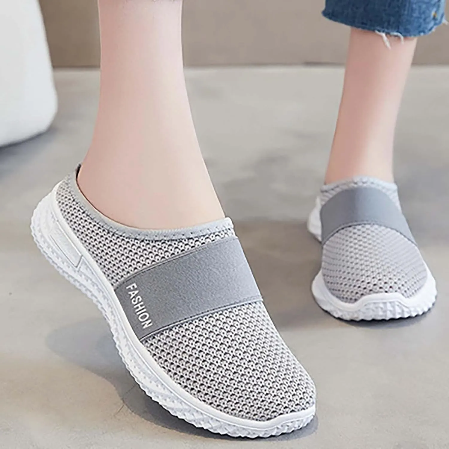 Women's Slip-On Orthopedic Arch Support Backless Slip On Shoes Women Lether Woman Shoes Casual White Sneakers Slip On Tennis Shoe Loafers Casual Slip On