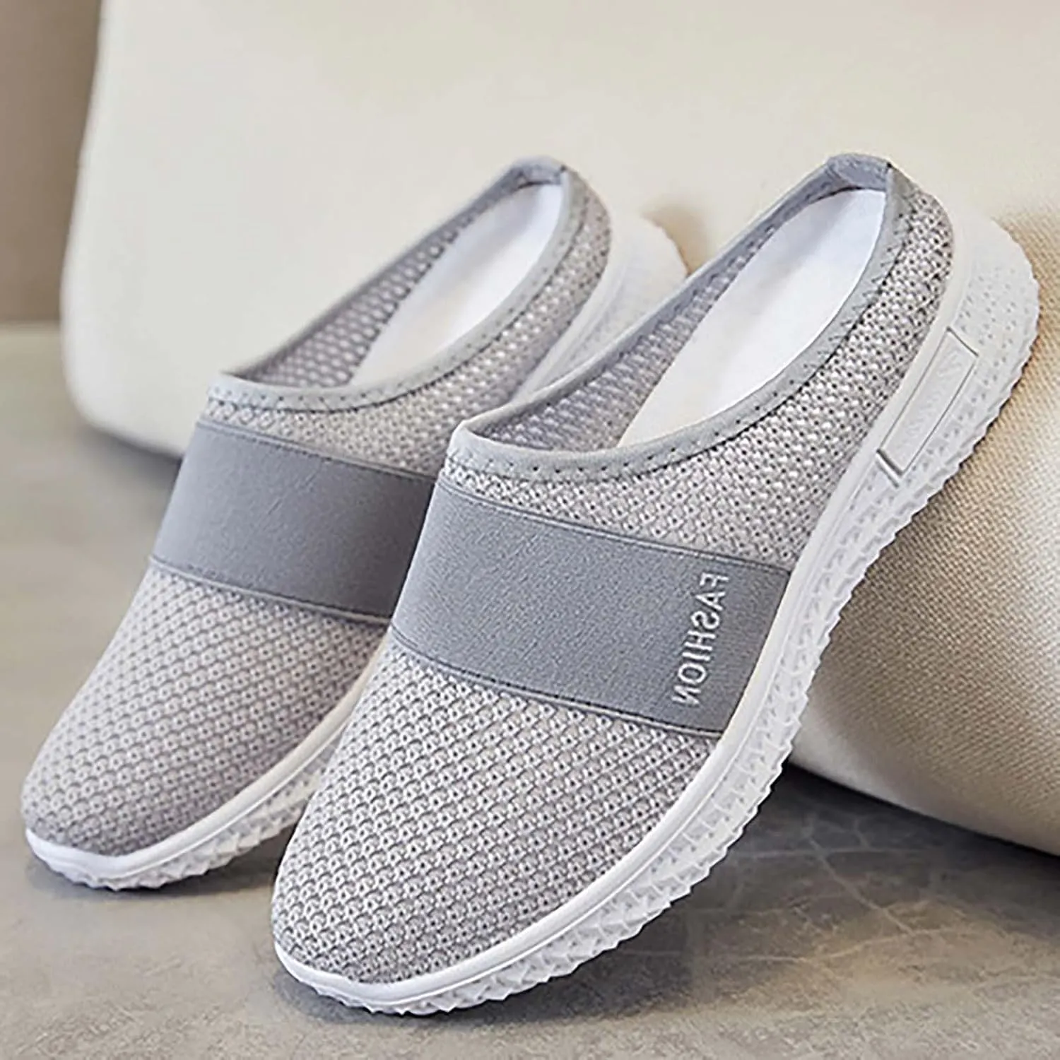 Women's Slip-On Orthopedic Arch Support Backless Slip On Shoes Women Lether Woman Shoes Casual White Sneakers Slip On Tennis Shoe Loafers Casual Slip On