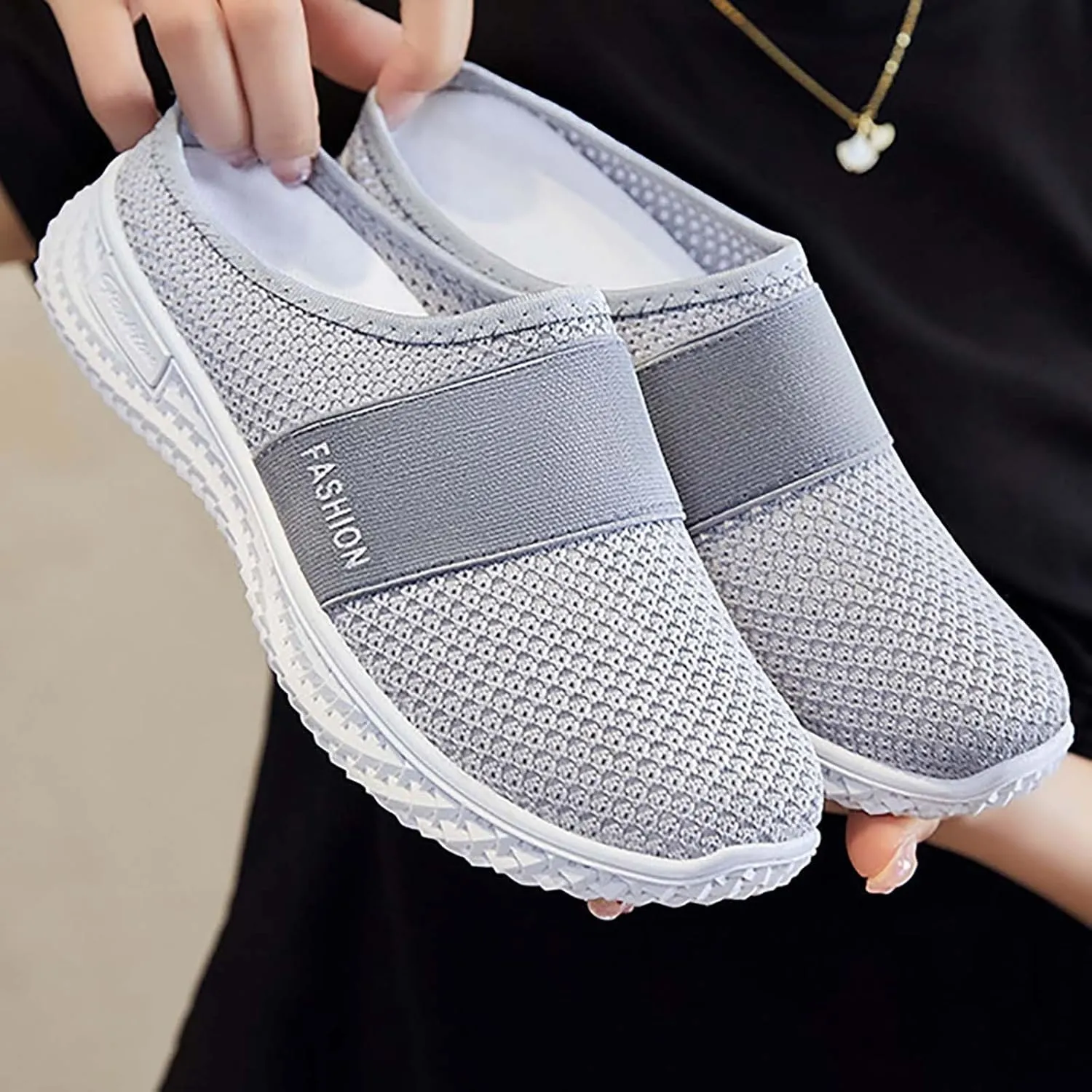 Women's Slip-On Orthopedic Arch Support Backless Slip On Shoes Women Lether Woman Shoes Casual White Sneakers Slip On Tennis Shoe Loafers Casual Slip On