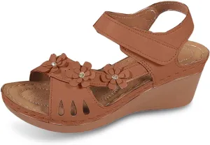 Women's Slip On Wedge Sandals Comfortable Dressy Casual Open Toe Platform Footwear for Summer Spring Fall Lightweight Breathable Slip