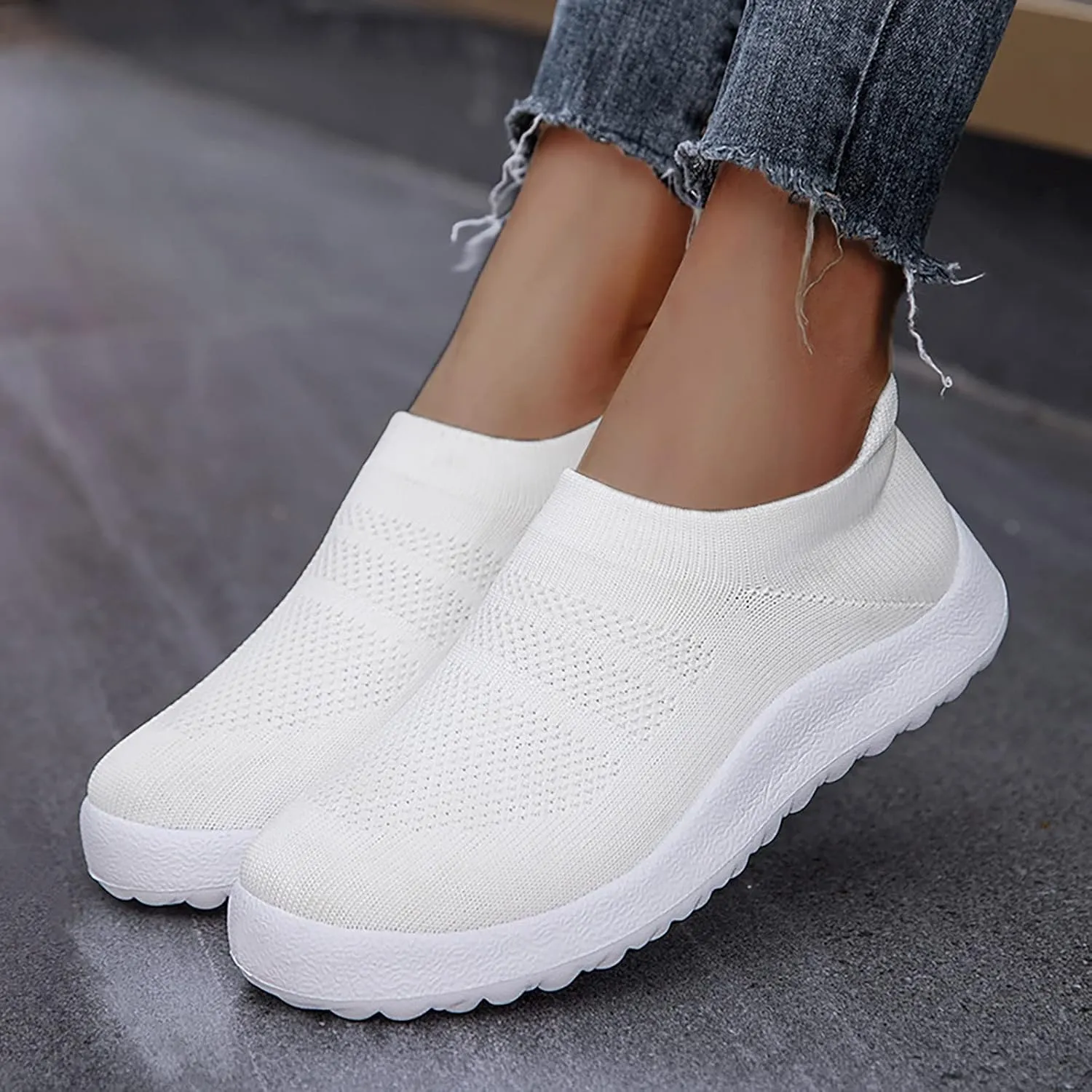 Women's Sneakers Size 8 Slip On Fashion Sneakers for Women 2023 Platform Slip On Walking Tennis Shoes for Women with Arch Support Women's Sneakers Wide Fit Zapatos Deportivos De Mujer para El Gym