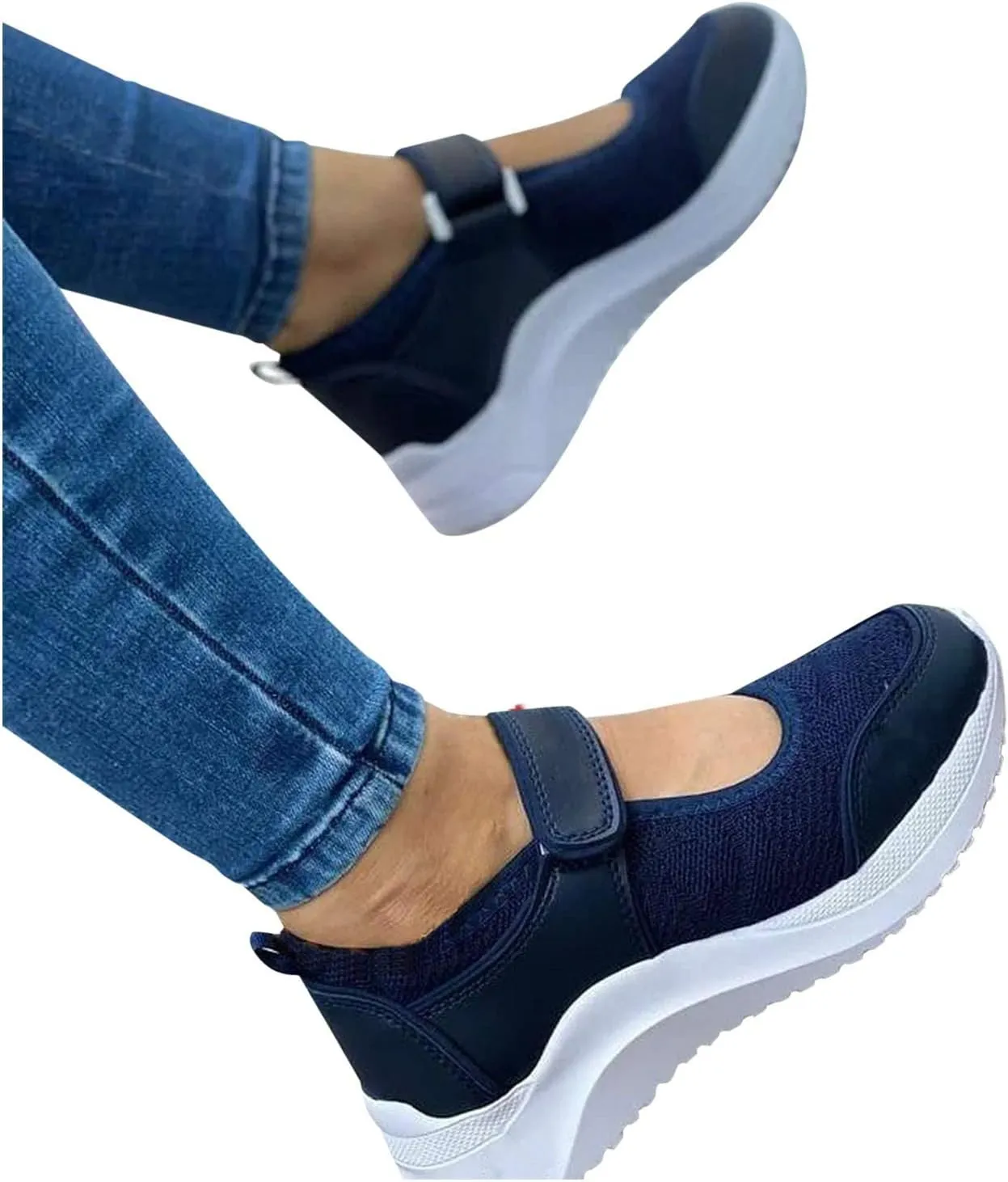 Women's Sneakers Size 9.5 Wide Tenis para Mujer De Trabajo Antideslizantes Womens Slip On Sneakers 8.5 Wide White Orthopedic Plantar Fasciitis Shoes Women Black Flats Womens Black Sneakers Wide 8.5