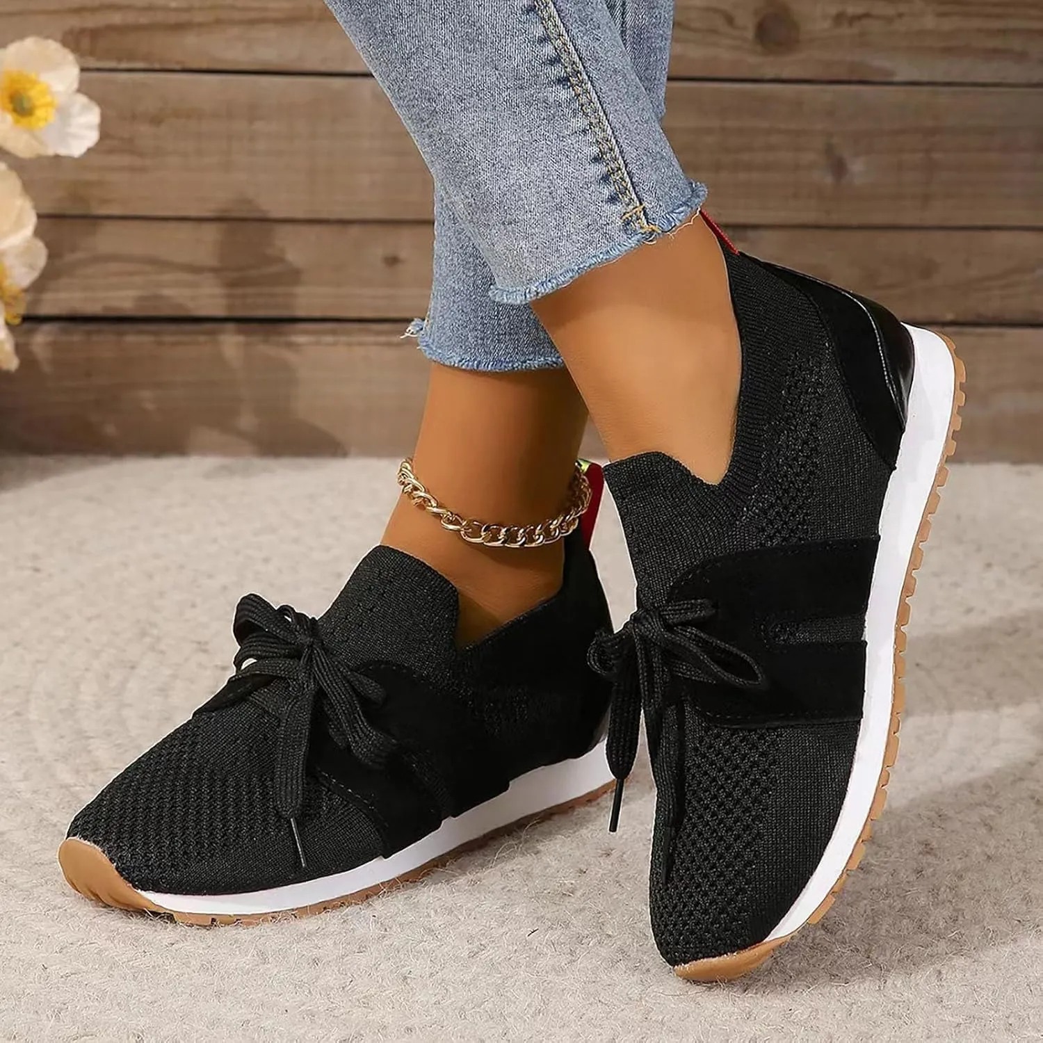 Women's Sneakers Slip on Water Proof Shoes Women Casual Lightweight Tennis Shoes Womens White Sneakers