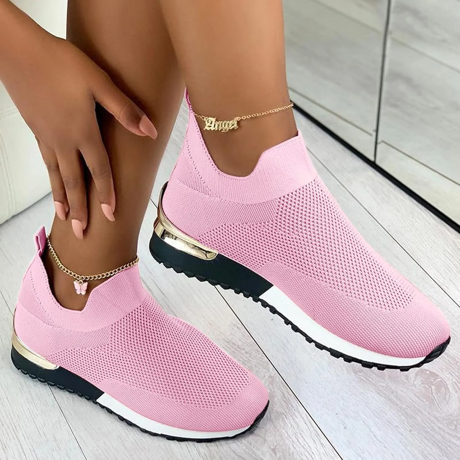 Women's Sneakers Wide Width Comfy Walking Shoes for Women Slip On Slip On Shoes for Elderly Women Wide Width Womens Sneakers Black Sole Slip On White Sneakers Women Fashion