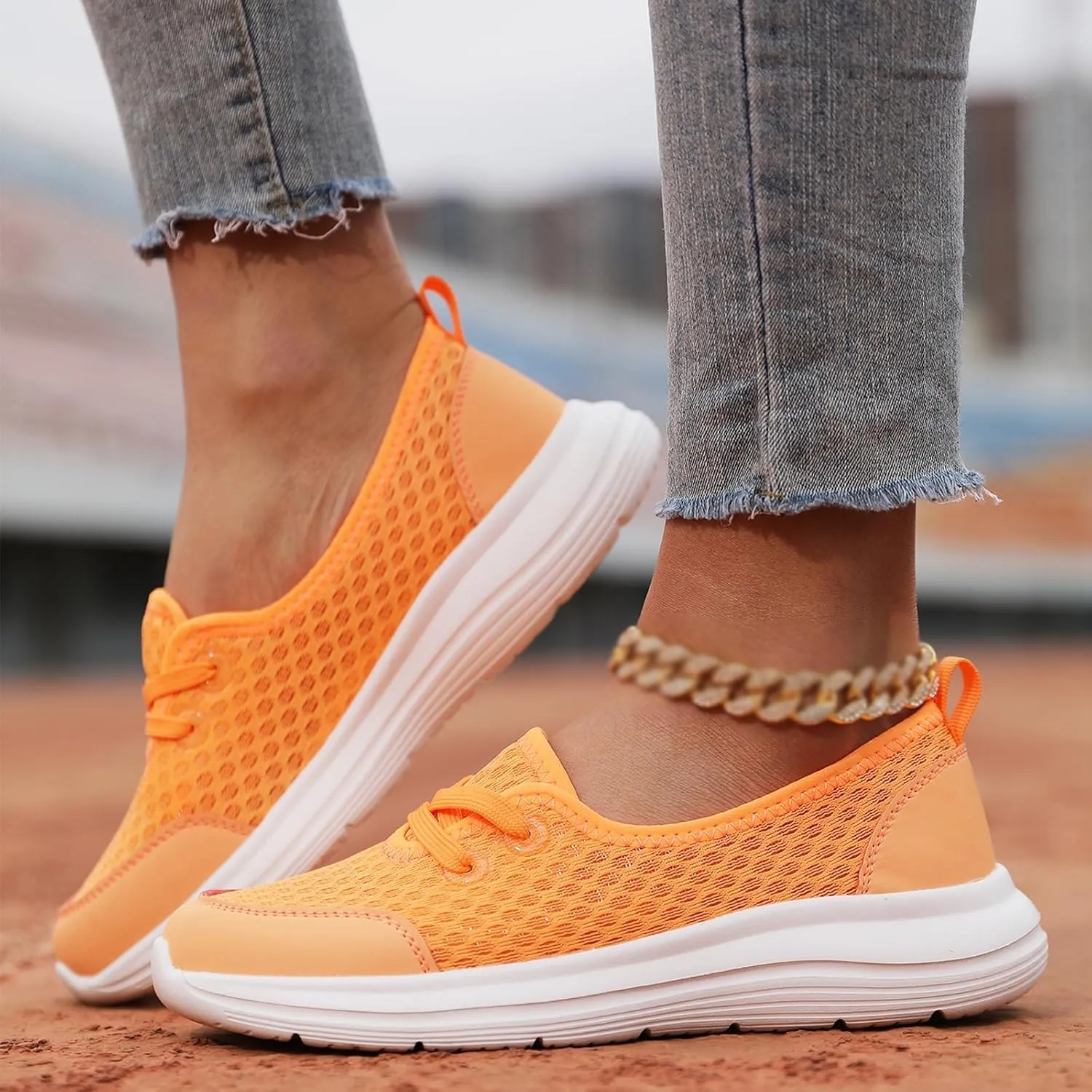 Womens Soft Sole Mesh Comfort Orthopedic Arch Support Slip Breathable Walking Wedges Sneakers Shoes