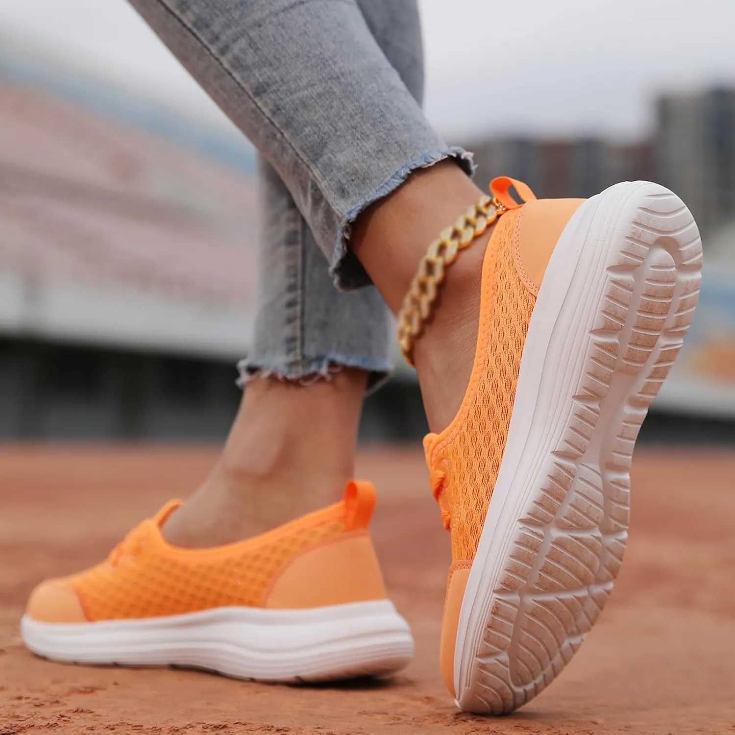 Womens Soft Sole Mesh Comfort Orthopedic Arch Support Slip Breathable Walking Wedges Sneakers Shoes