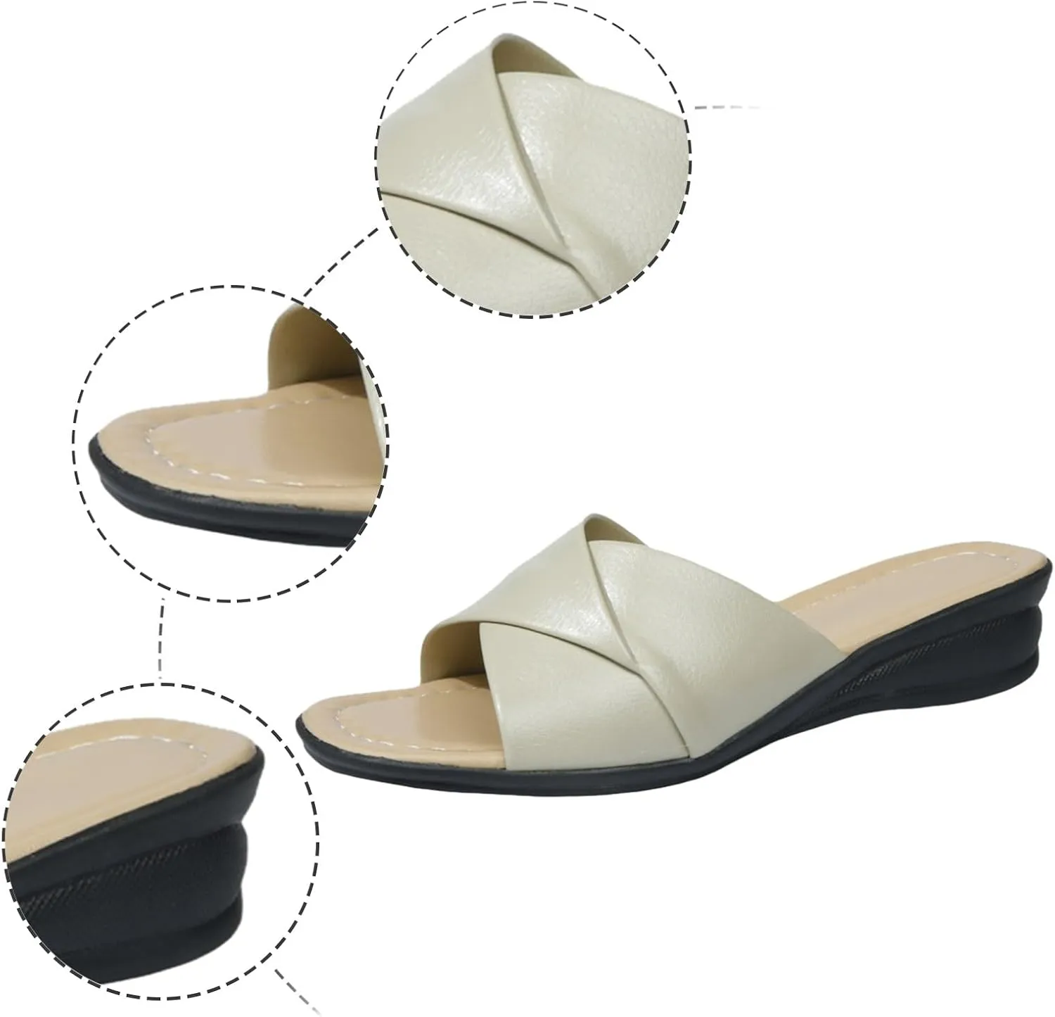 Women's Summer Fashion Leather Open Toe Cool Slippers Casual Comfortable Outdoor Beach Adult Character Slippers Women