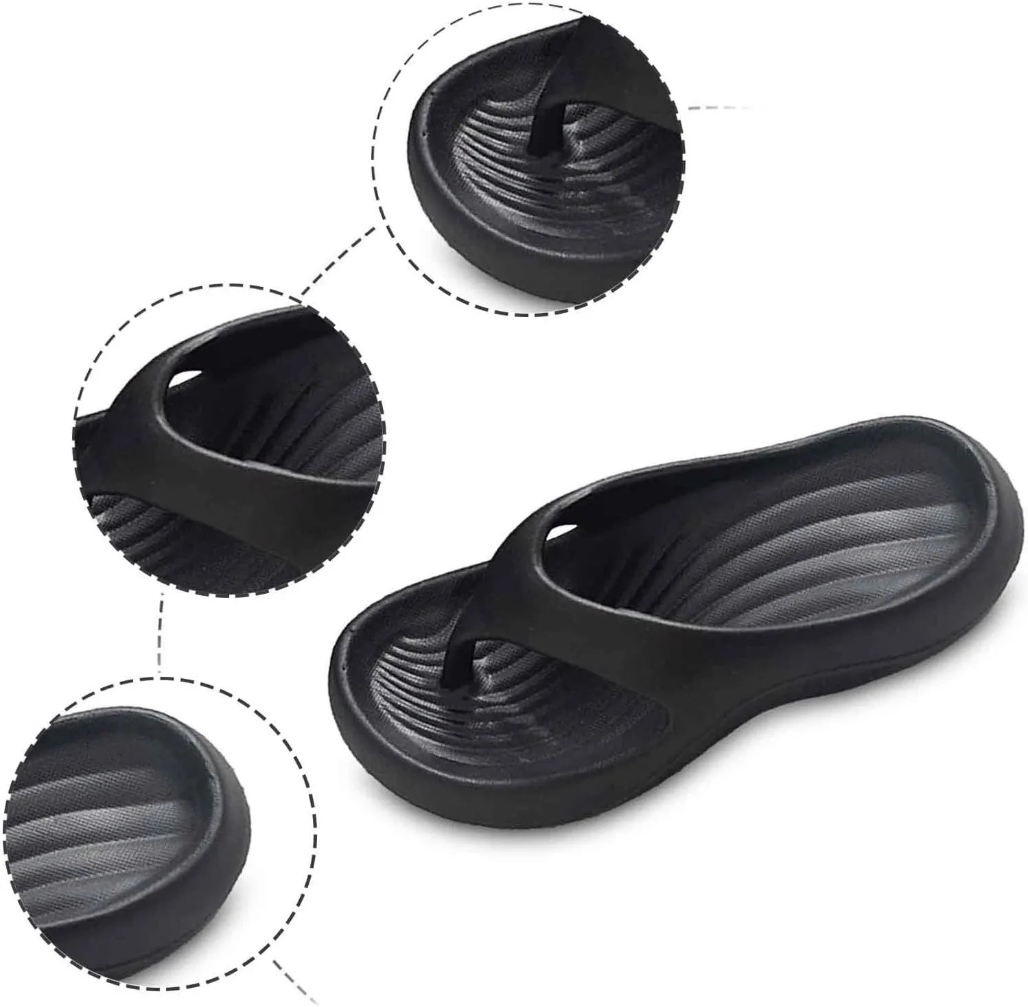 Women's Thong Sandals Summer Comfortable Flat Slippers for Beach Outdoor Casual Wear Thick Sole Pure Color Flip