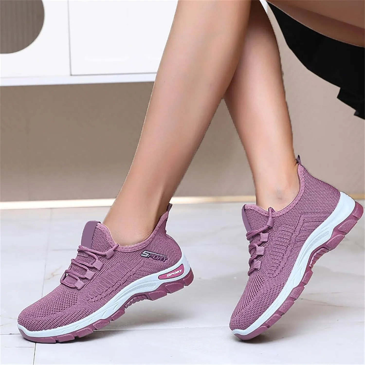 Women's Walking Shoes Arch Support Non Slip Work Shoes Lightweight Casual Breathable Tennis Shoe Work Shopping Travel Sport Athletic Sneakers Gym Tennis Slip On Comfortable Lightweight Shoe