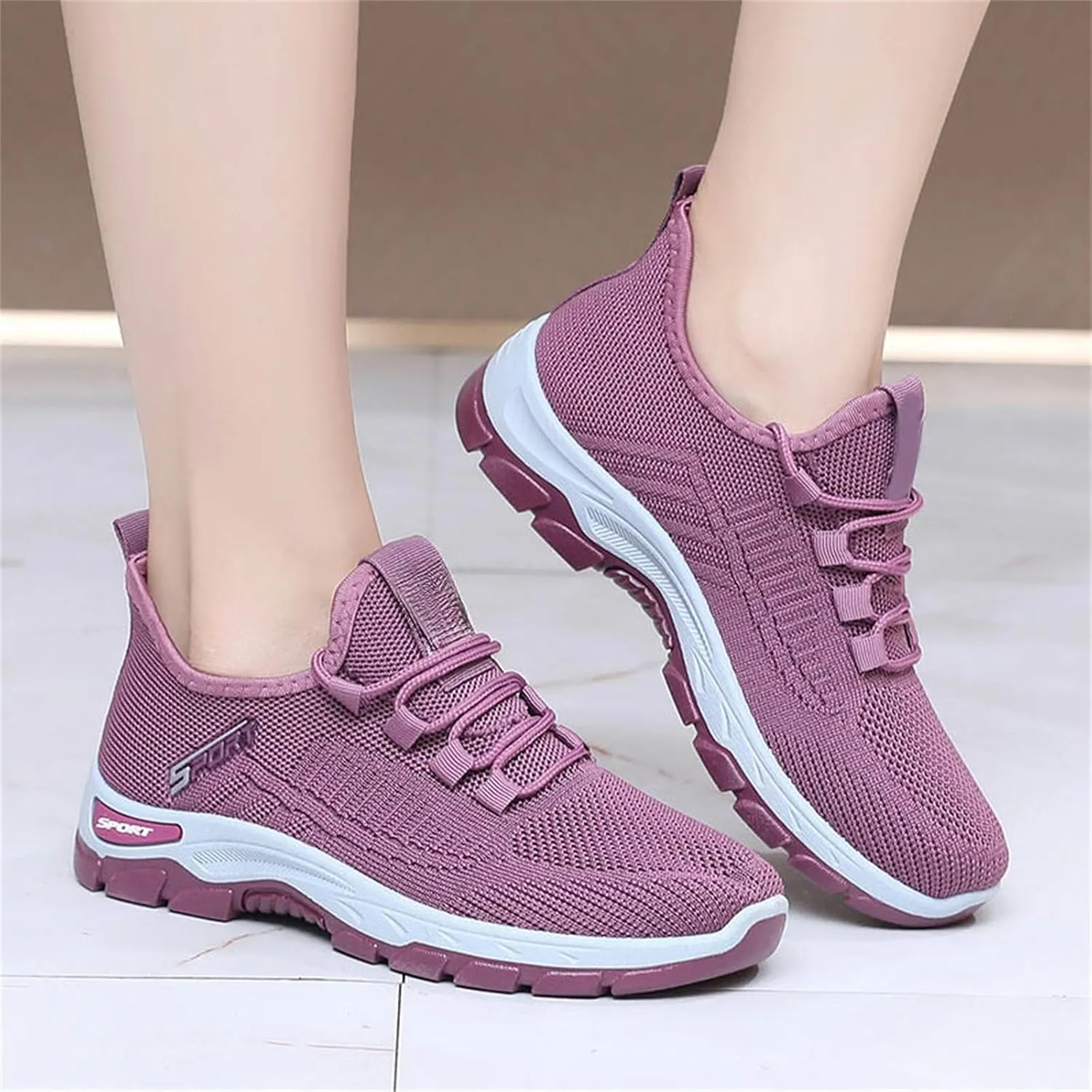 Women's Walking Shoes Arch Support Non Slip Work Shoes Lightweight Casual Breathable Tennis Shoe Work Shopping Travel Sport Athletic Sneakers Gym Tennis Slip On Comfortable Lightweight Shoe