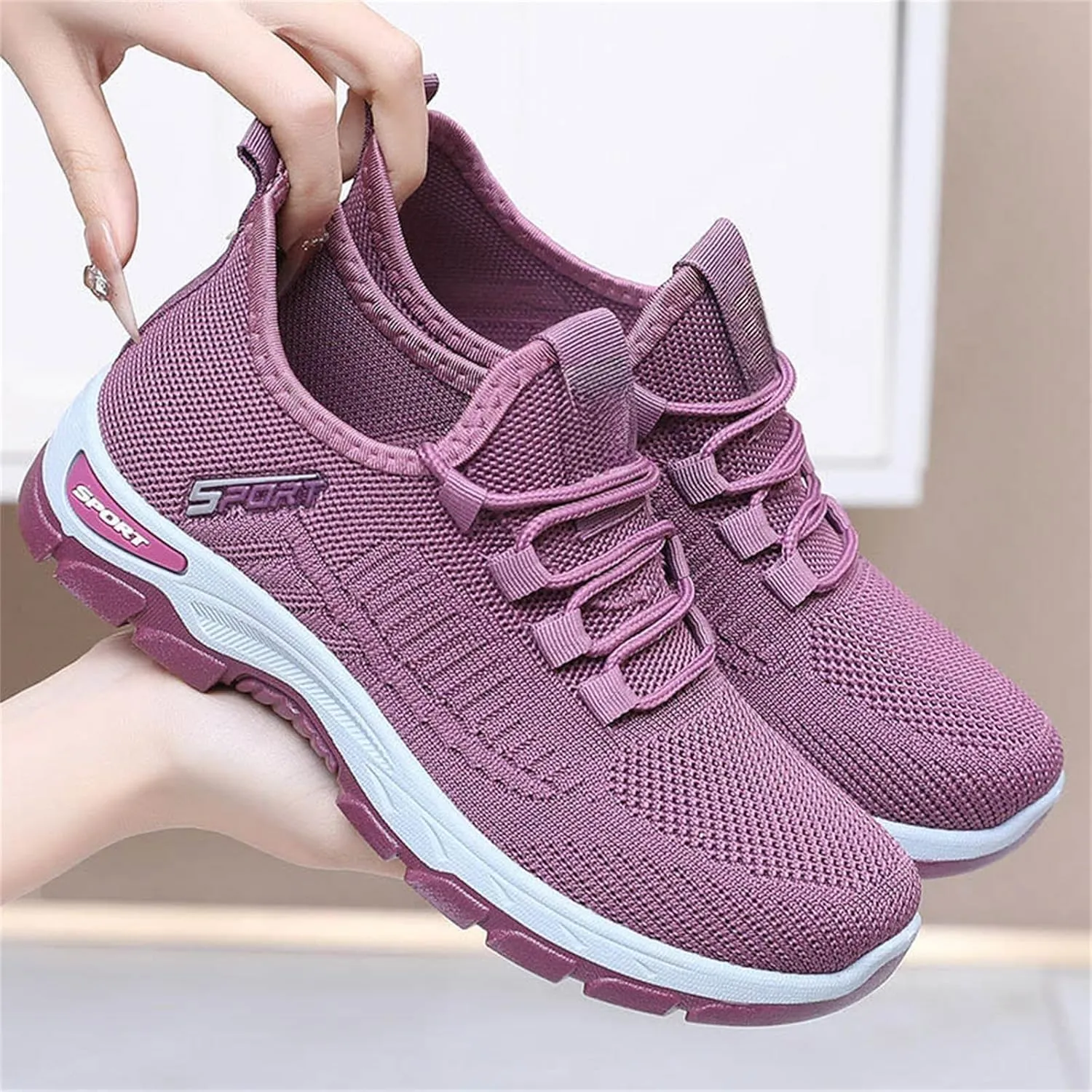 Women's Walking Shoes Arch Support Non Slip Work Shoes Lightweight Casual Breathable Tennis Shoe Work Shopping Travel Sport Athletic Sneakers Gym Tennis Slip On Comfortable Lightweight Shoe