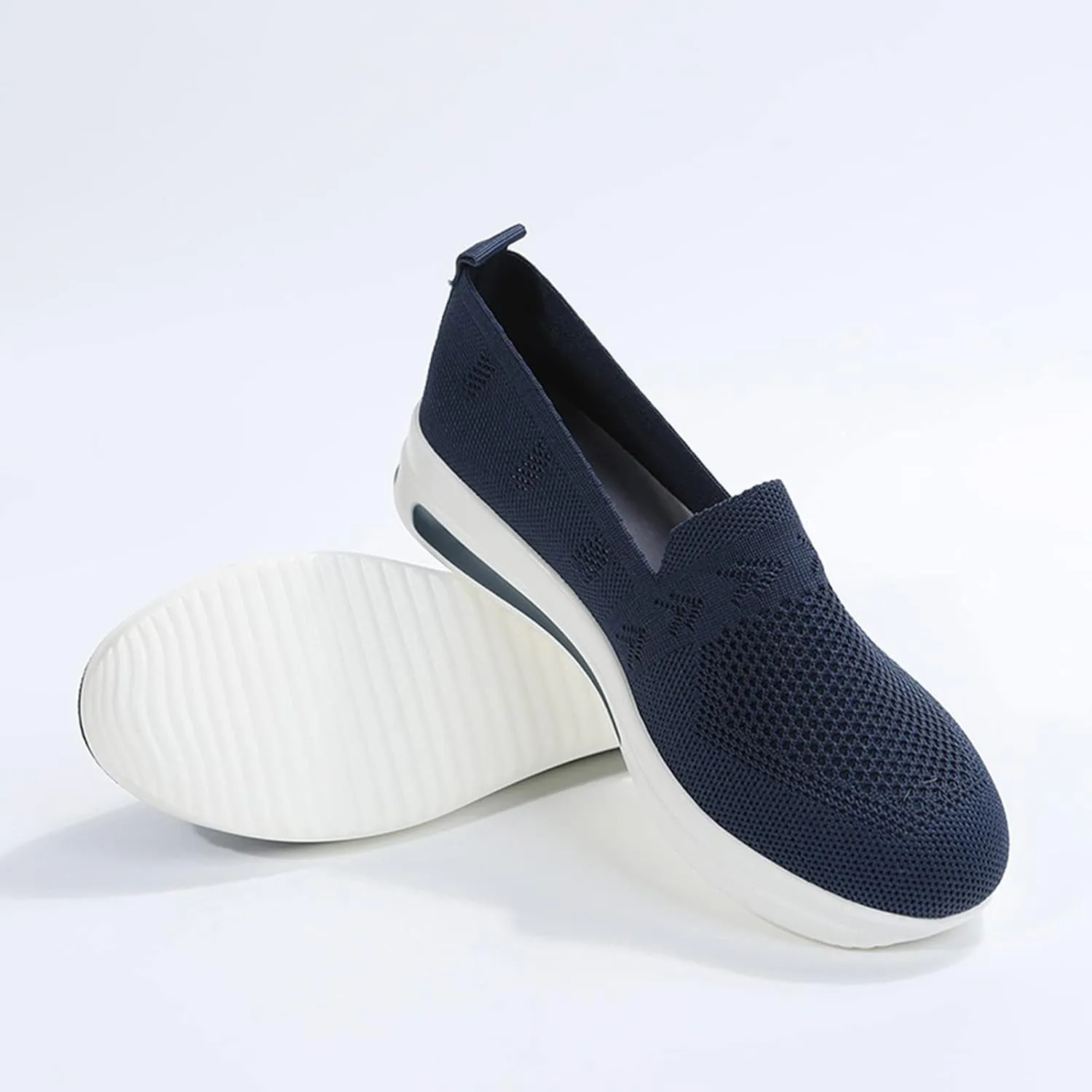 Womens Walking Shoes Sock Sneakers Knit Upper Non Slip Shoes Breathable Lightweight Mesh Platform Athletic Shoes