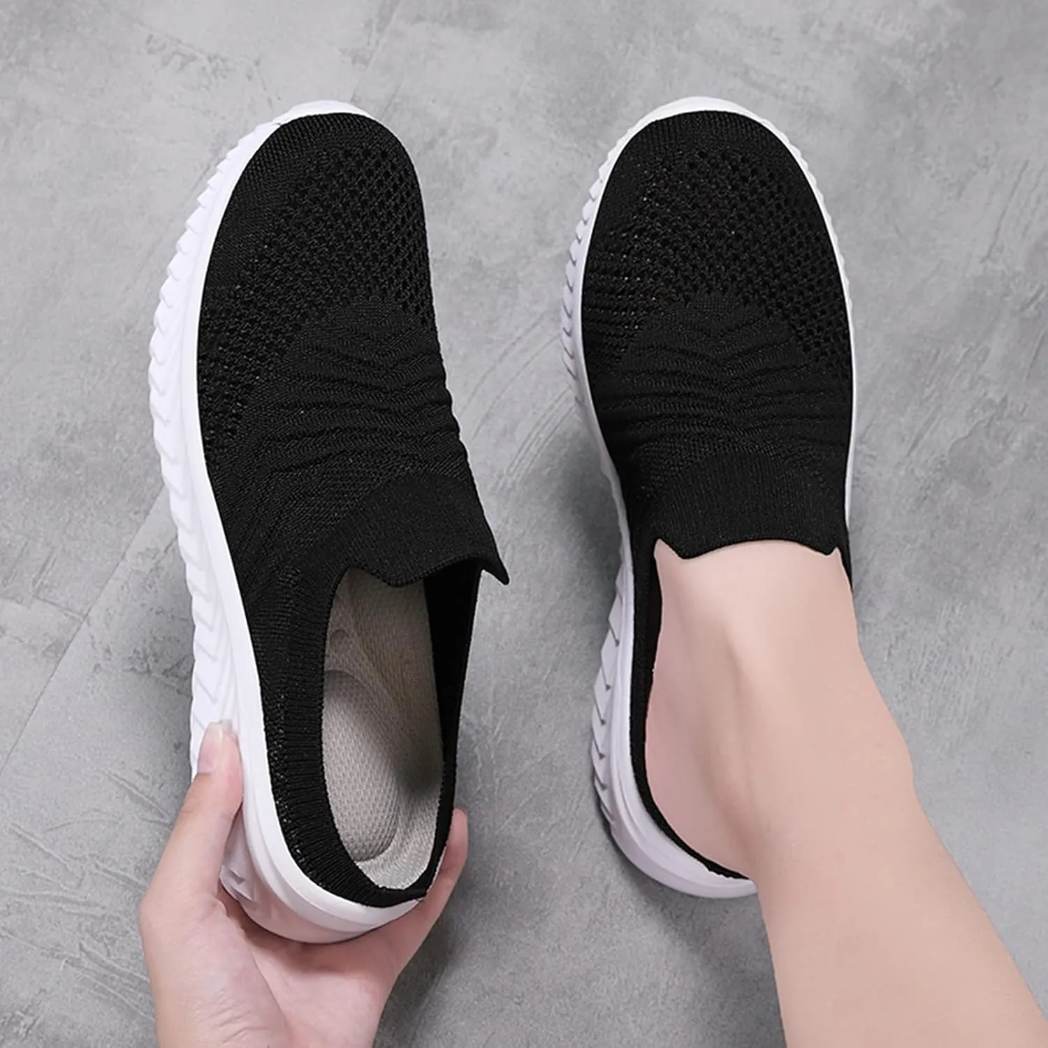 Womens Walking Tennis Shoes,Women's Air Cushion Slip-On Walking Sneakers Shoes-Orthopedic Diabetic Walking Shoes